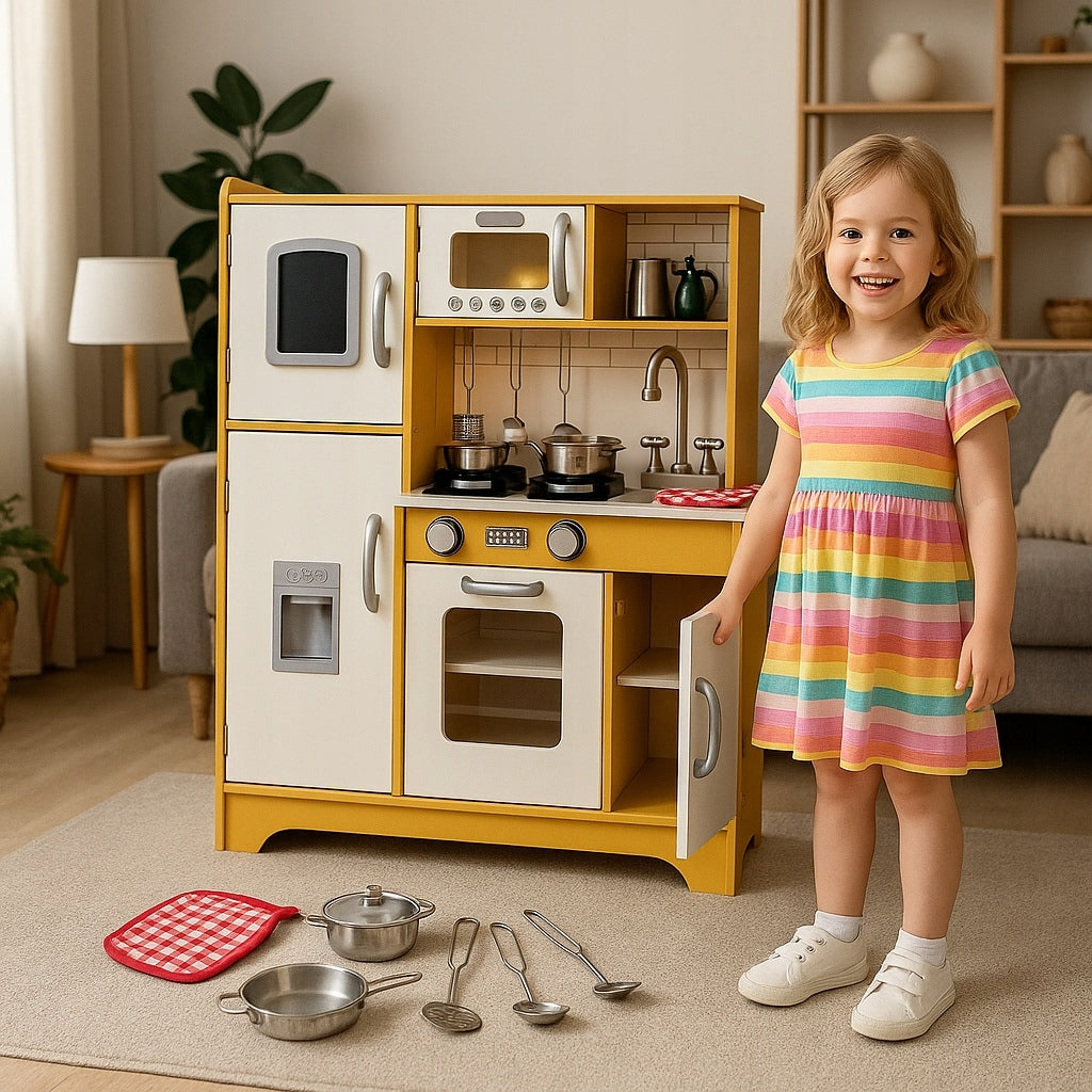 XXL WOODEN KITCHEN for children large LED GIFT + accessories FREEBIE Manufacturer code DKD02