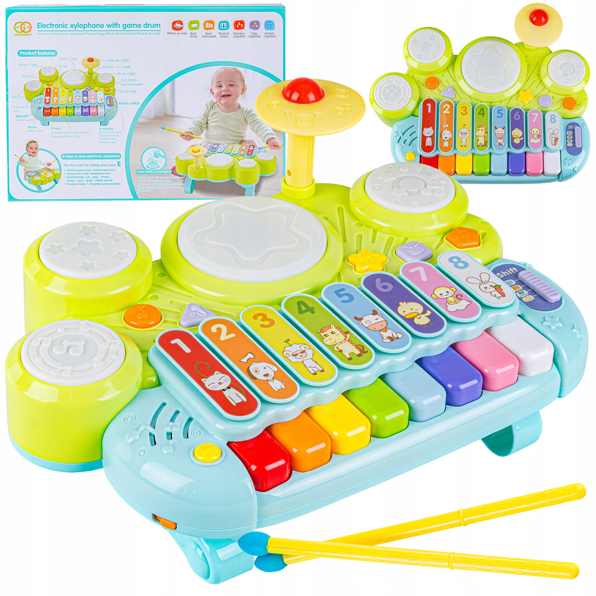 Xylophone Cymbals Drums Piano For Children Music Educational Toy