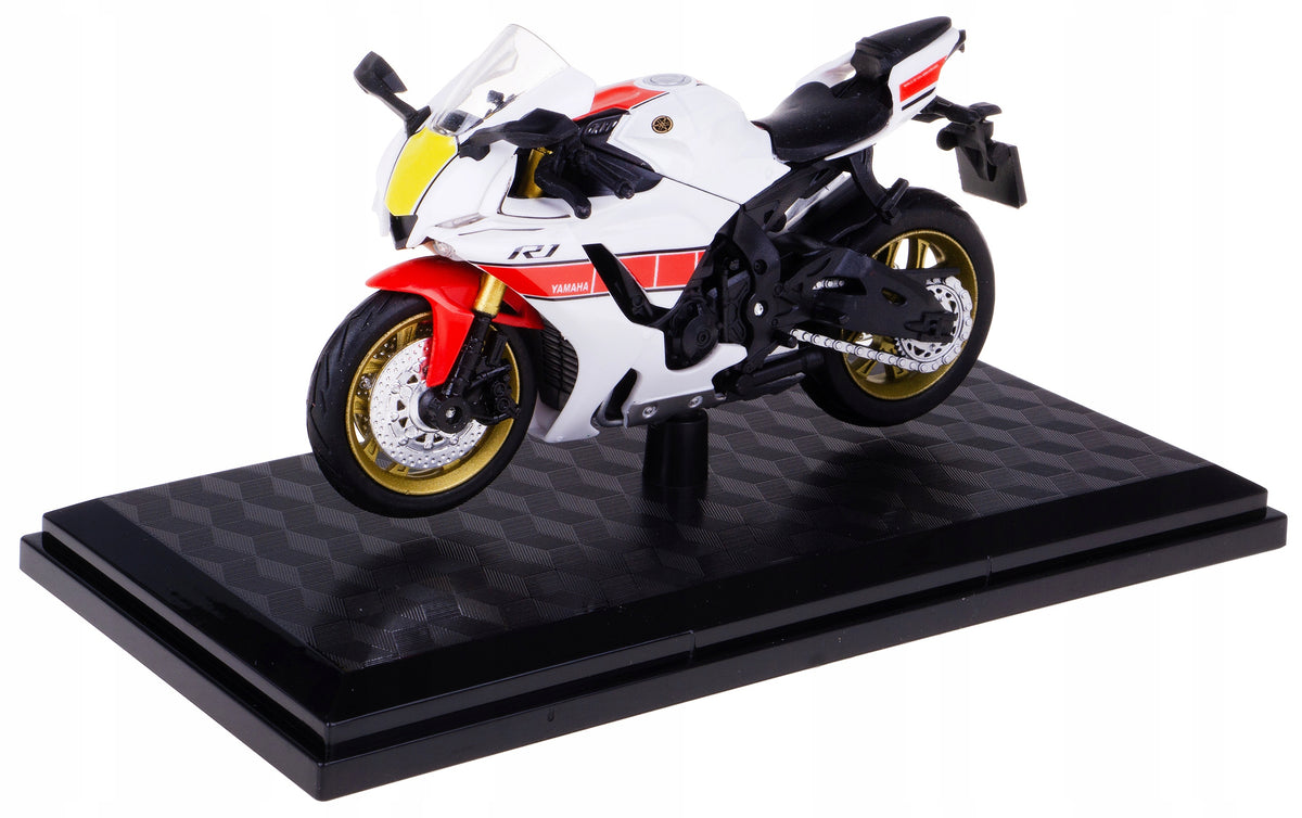 YAMAHA R1 MODEL PLASTIC/METAL MOTOR 1:18 WHITE Packaging status original