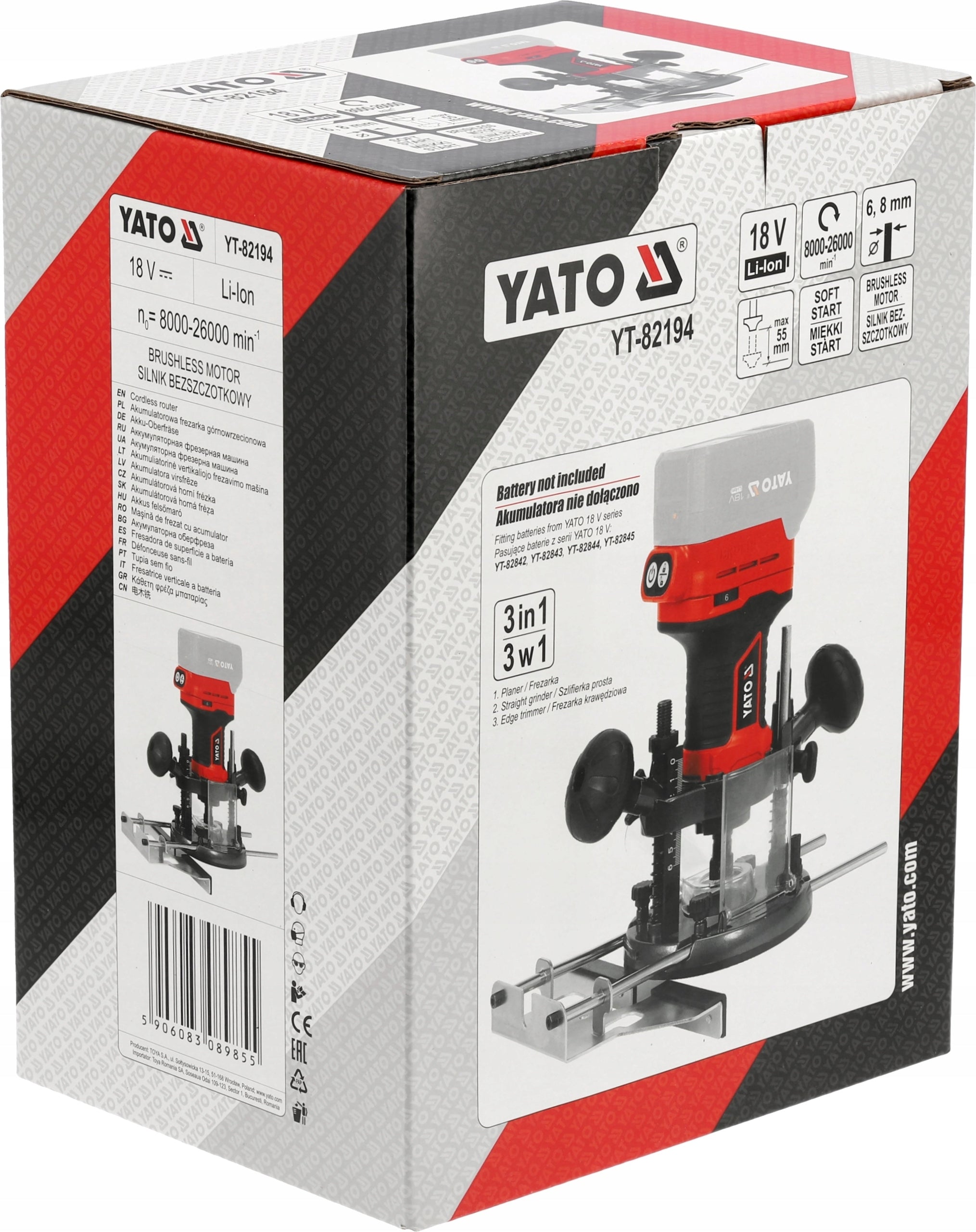 YATO 3in1 18V SPINDLE MILLING MACHINE WITHOUT BATTERY YT-82194 EAN (GTIN) 5906083089855
