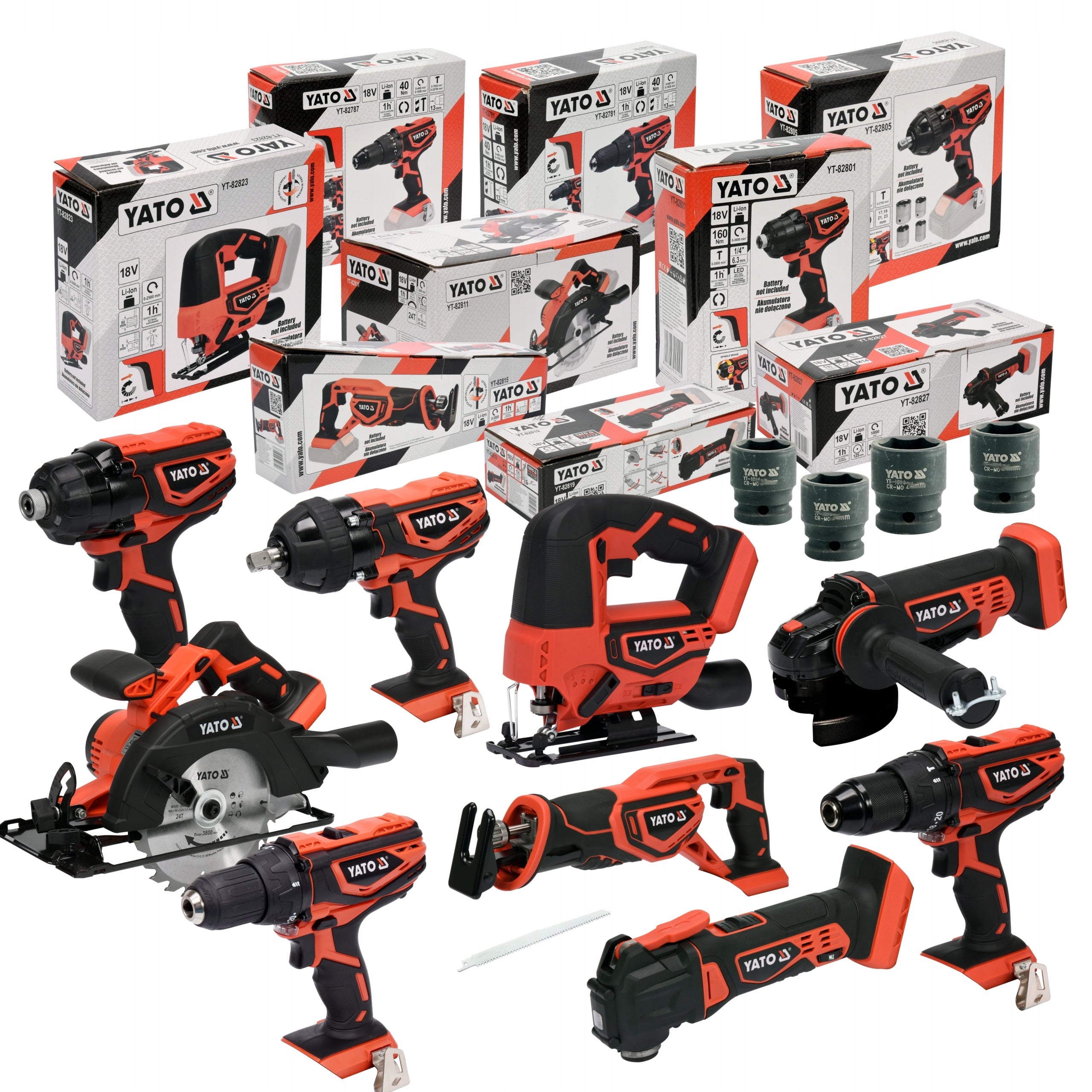 YATO BATTERY TOOL SET + 4 x 2Ah