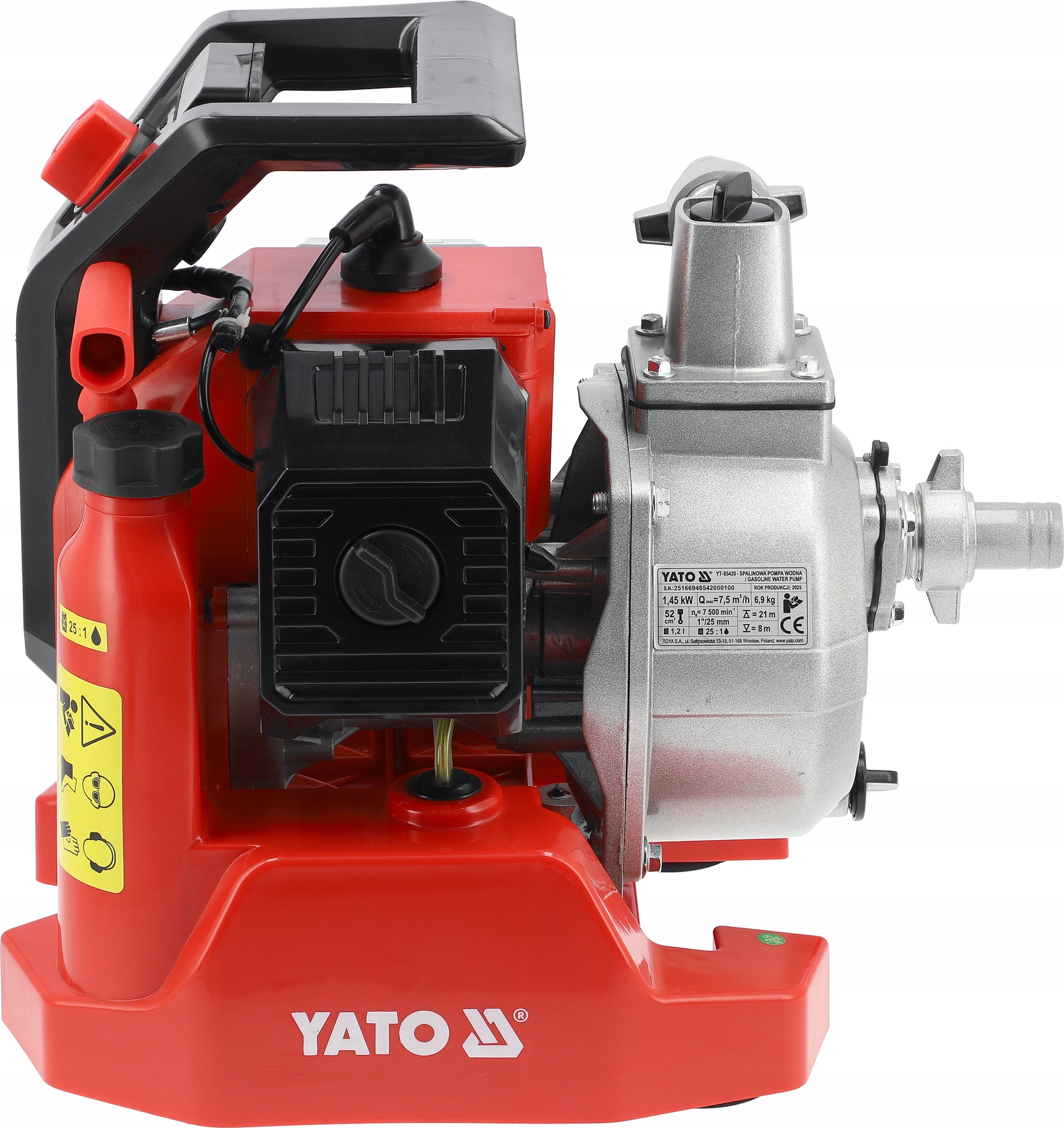 YATO COMBUSTION PUMP FOR IRRIGATION WATER GARDEN MOTOR PUMP 1" 7,5 m³/h Engine power 1450 W