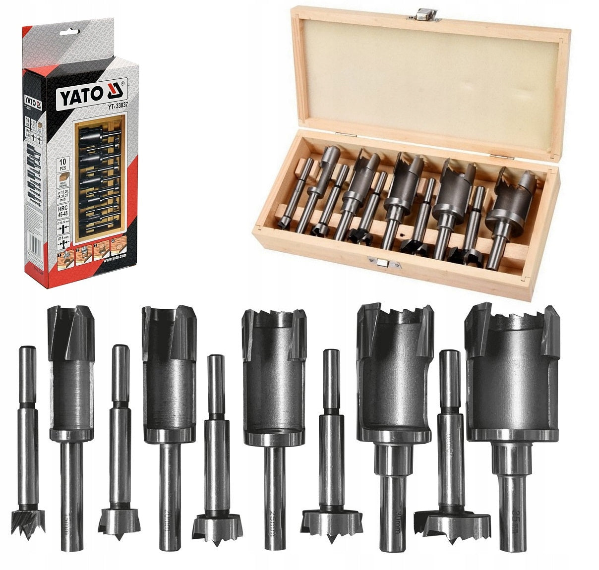 YATO FLECKER KNOTTER FOR WOOD KNOTTERS 15-35MM 10 PIECES YT-33837