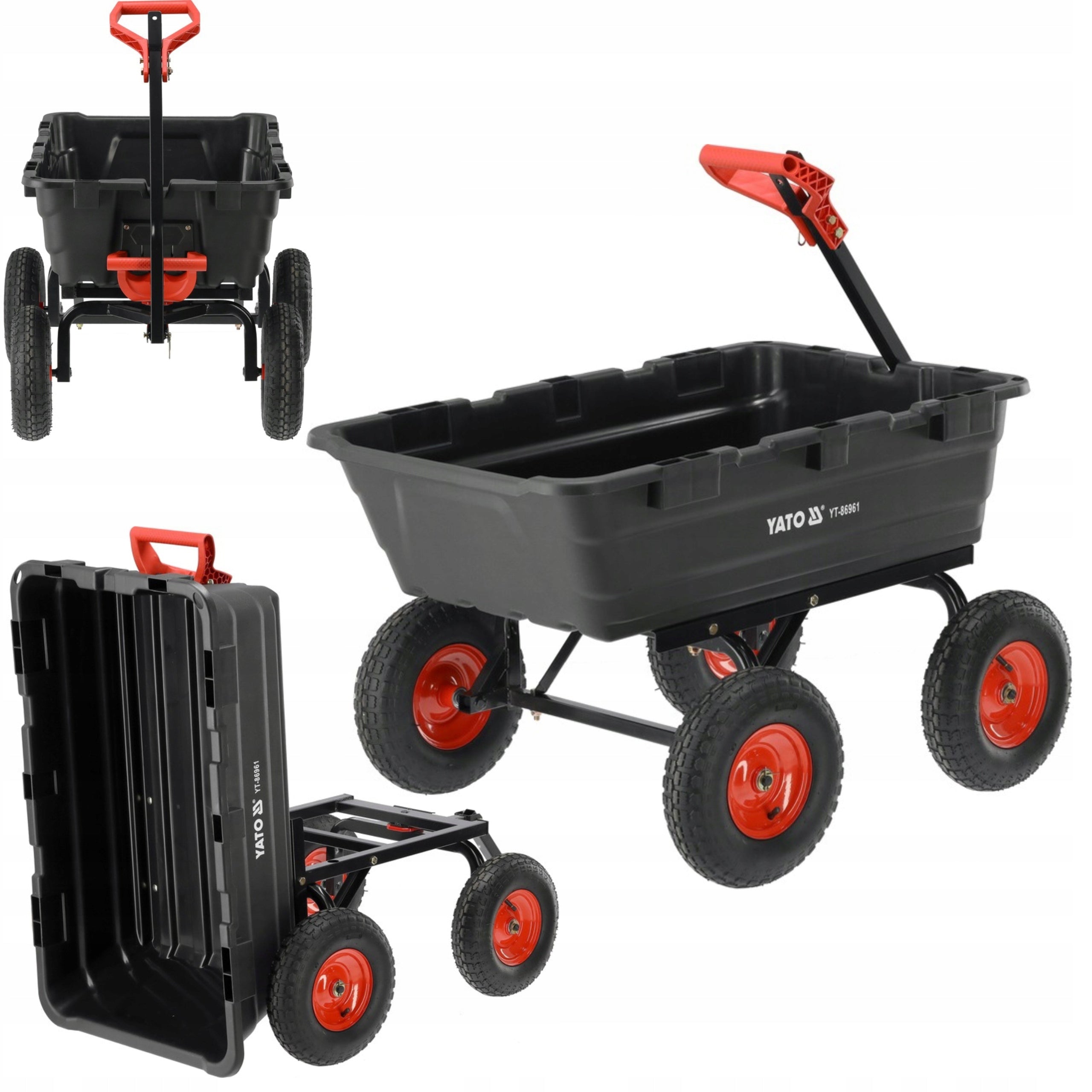YATO GARDEN TRANSPORT TROLLEY WITH TIPPER XXL 550kg WHEEL 13" YT-86961 Manufacturer code YT-86961