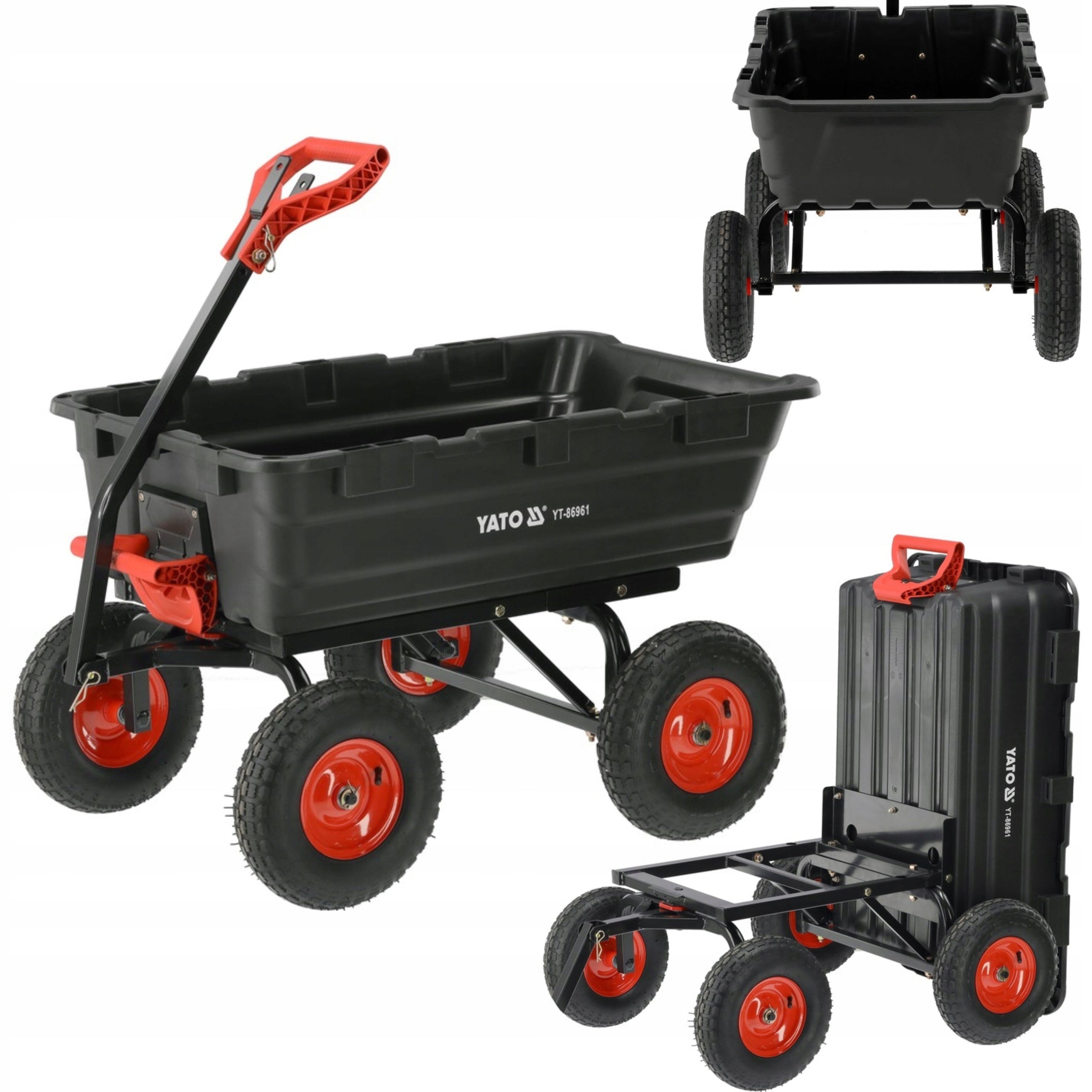 YATO GARDEN TRANSPORT TROLLEY WITH TIPPER XXL 550kg WHEEL 13" YT-86961