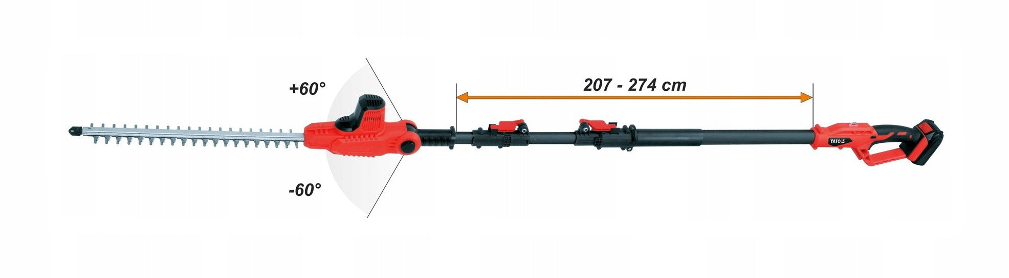 YATO HEDGE TRIMMER ON BOOM CORDLESS 42 CM 18V BODY EAN (GTIN) 5906083025297