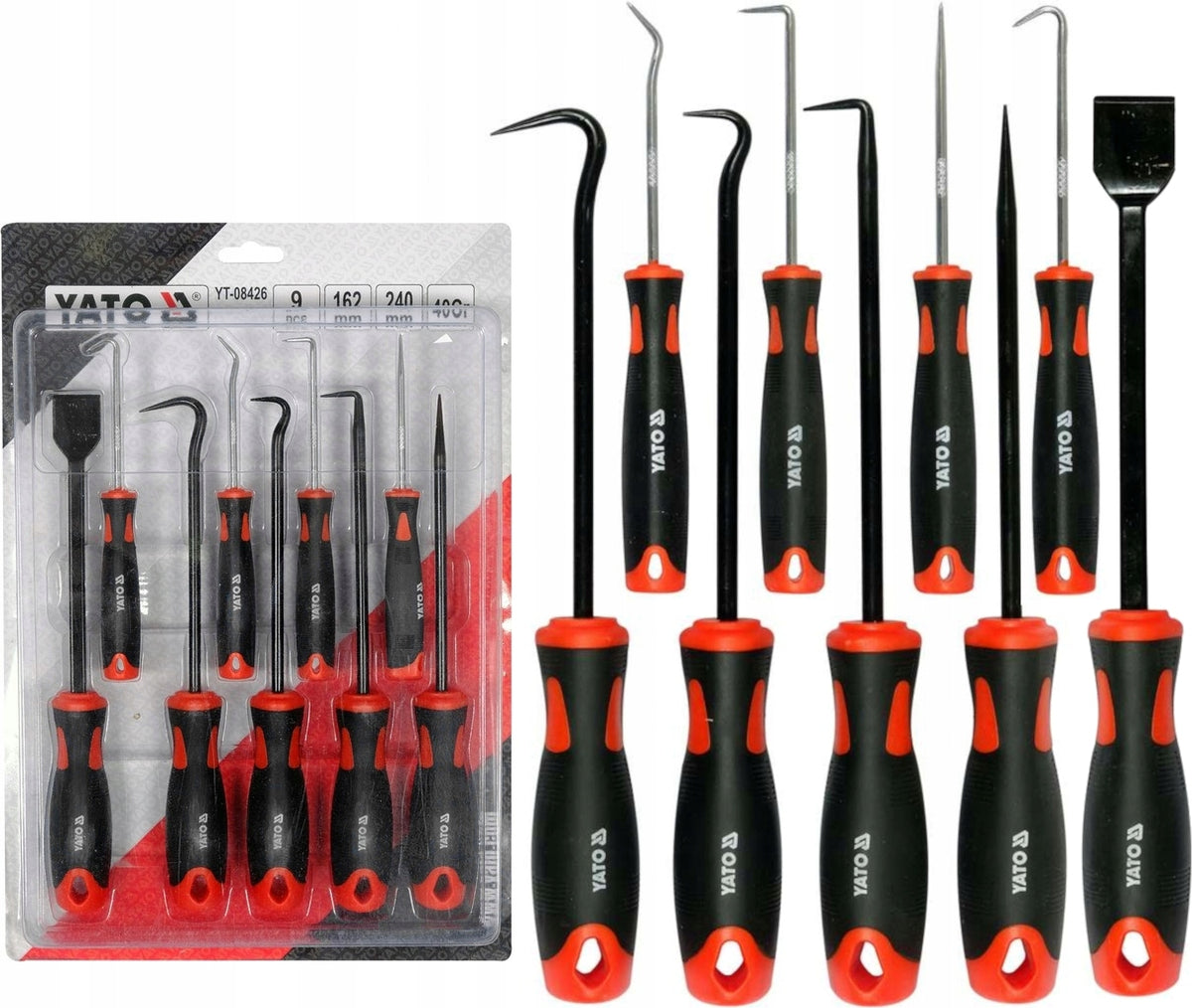YATO HOOK SET WITH HANDLE HOOK SCRAPER FOR SEALS 9el.