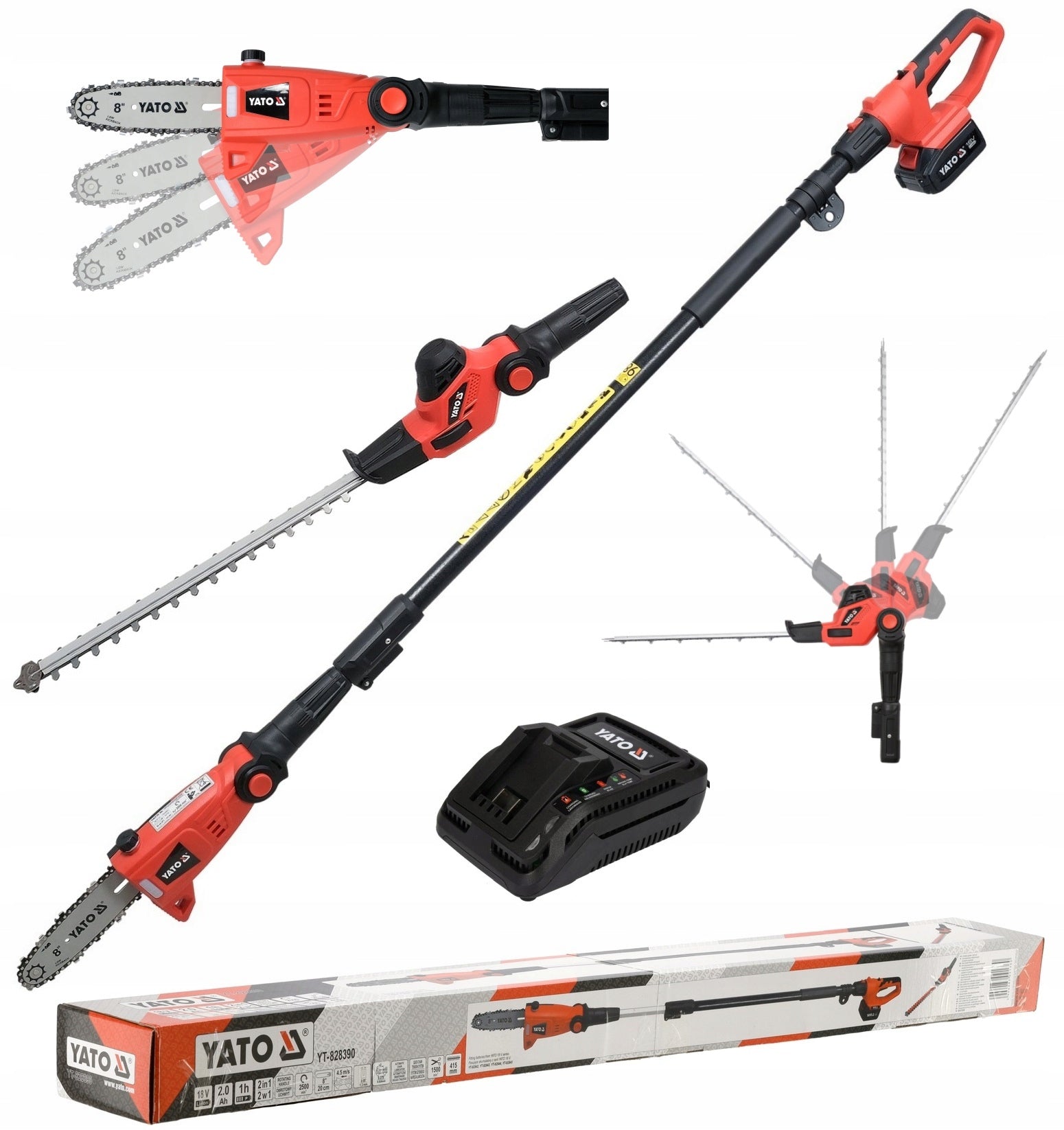 YATO MULTIFUNCTION TOOL 18V +2Ah 2in1 HEDGE TRIMMER