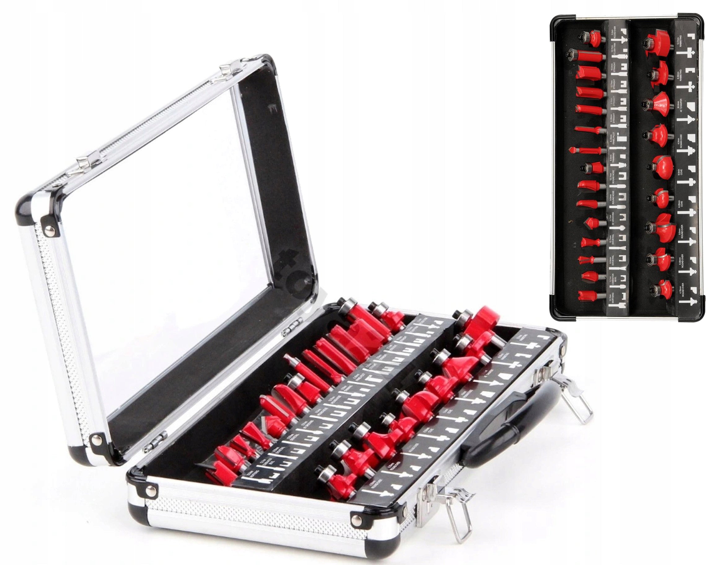 YATO SET OF WOOD CUTTERS shank 8mm 24 PCS YT-6801 CARBIDE BOX Product weight with unit packaging 1.29 kg