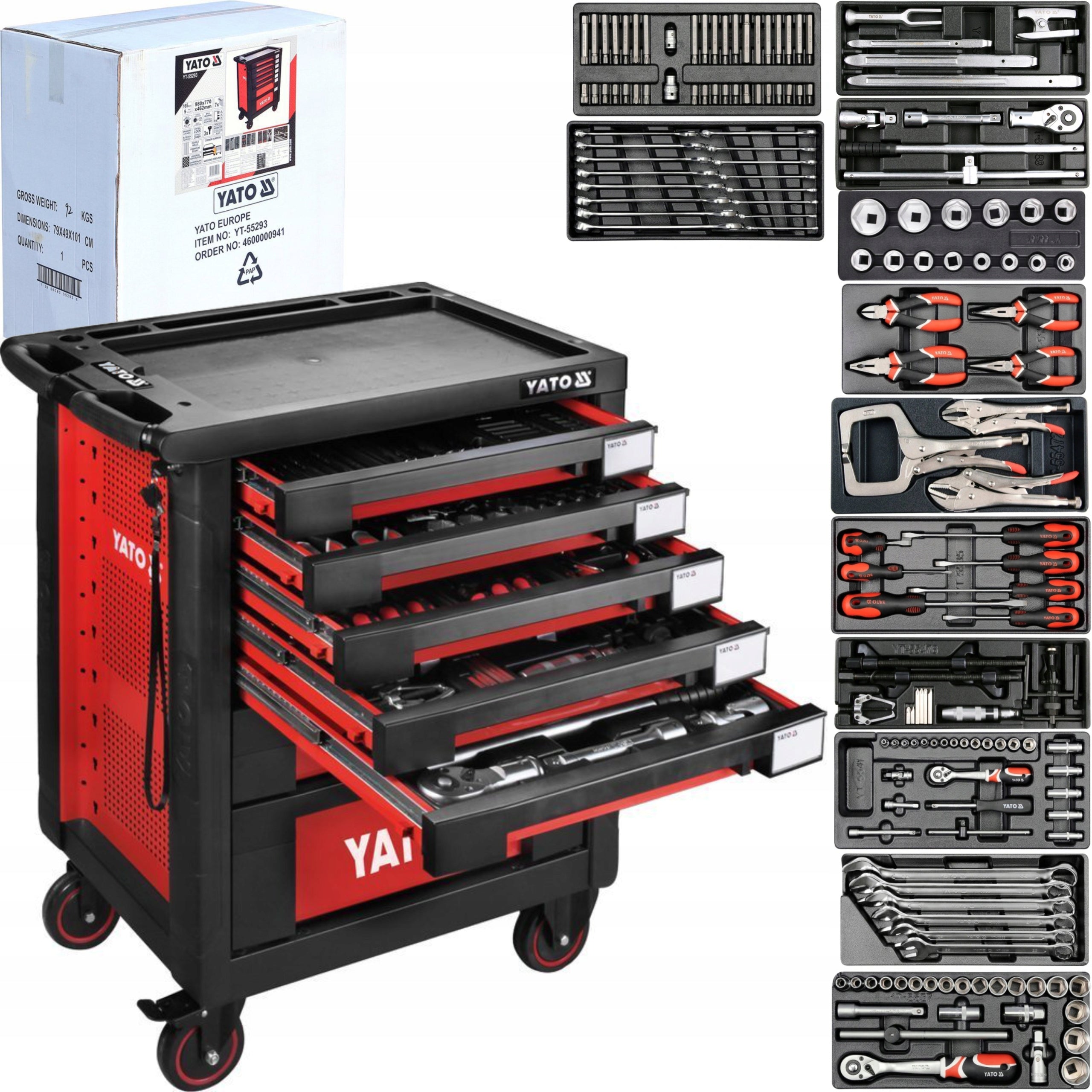 YATO TROLLEY SERVICE TOOL WORKSHOP CABINET YT-55293 TOOLS 165e