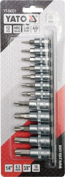 YATO YT-04331 SET OF TORX KEYS ON RAIL 12CZ. Key type socket