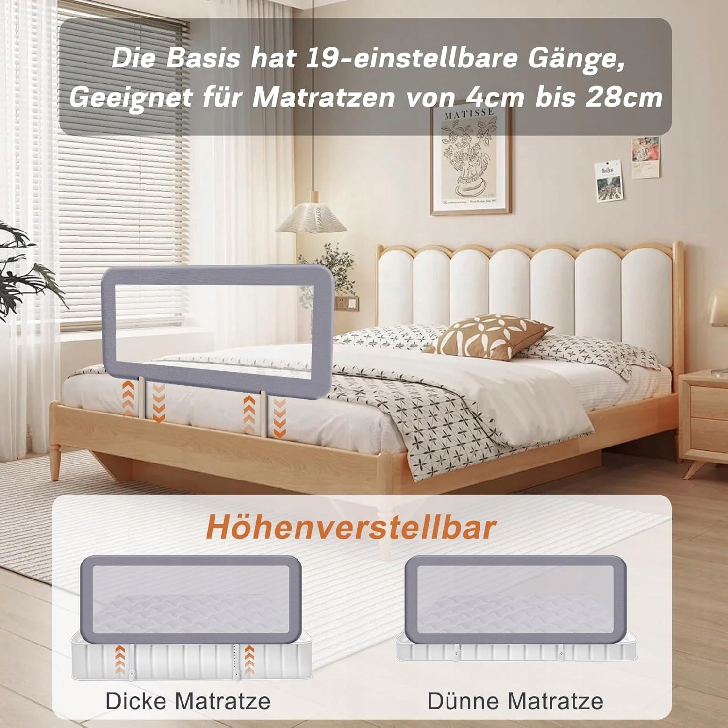 YIKANWEN Portable protective grille for crib 175 cm Brand Yikanwen