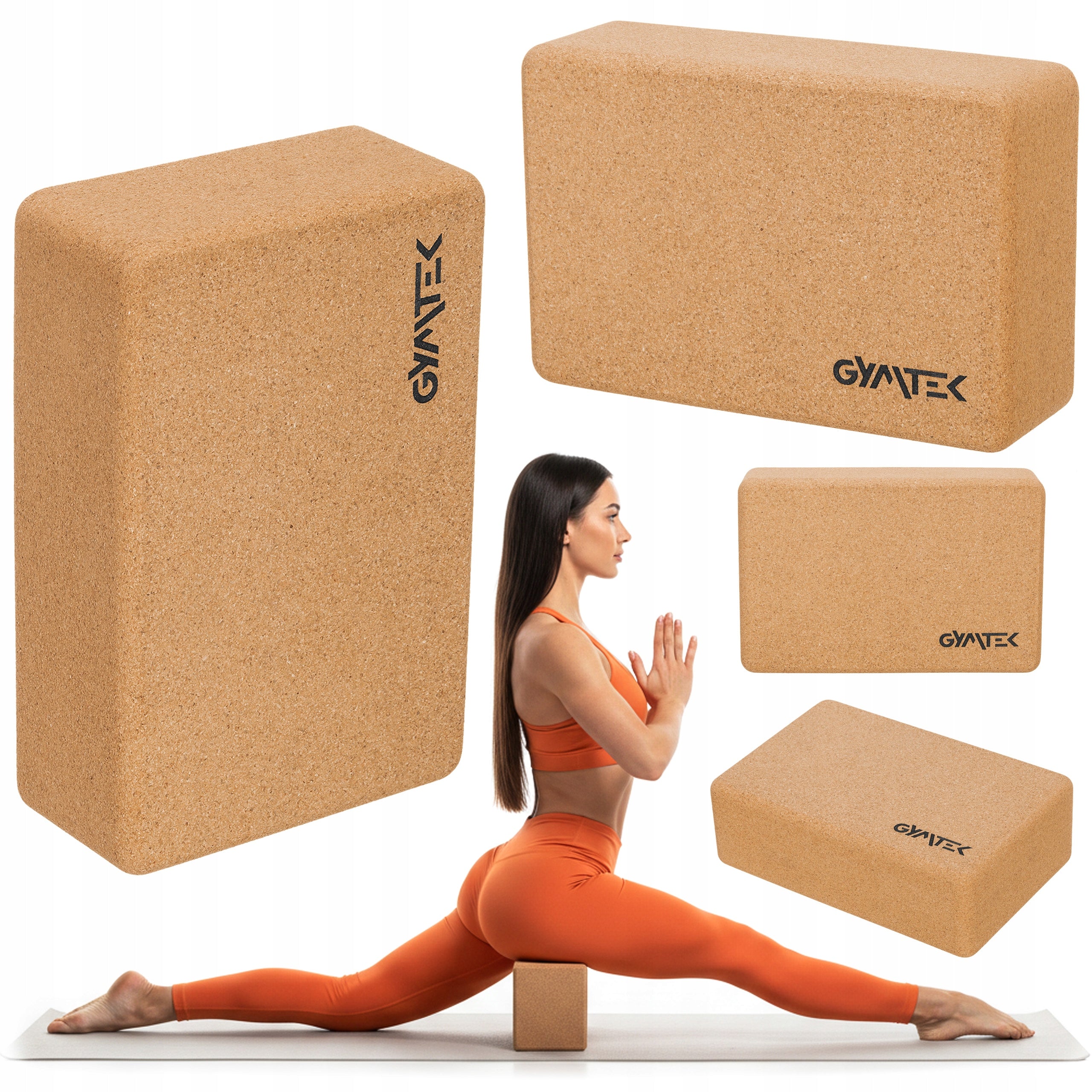YOGA CUBE BRICK BLOCK FOR PILATES EXERCISE FITNESS CORK GYMTEK