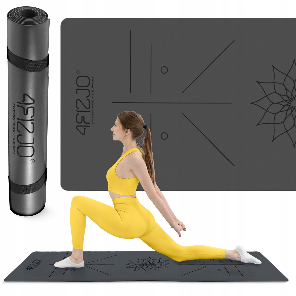 YOGA EXERCISE MAT FITNESS RUBBER NON-SLIP 4FIZJO PREMIUM NEW