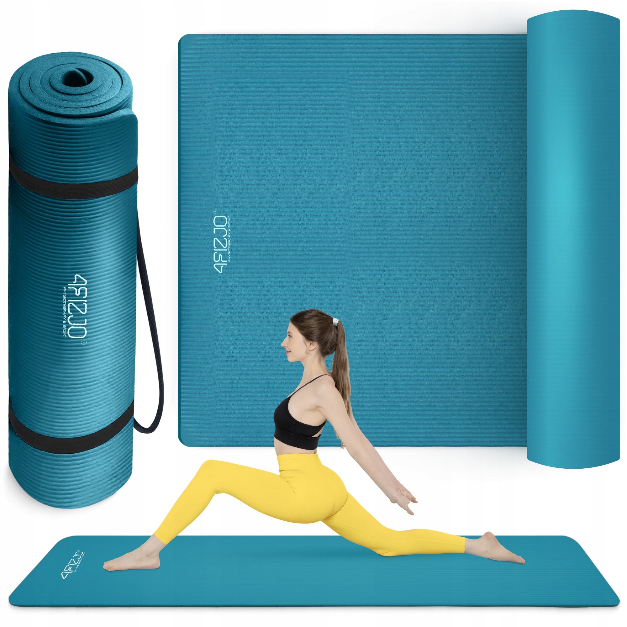 YOGA EXERCISE MAT GYMNASTIC TRAINING FITNESS HANDLE NBR 190 × 100cm