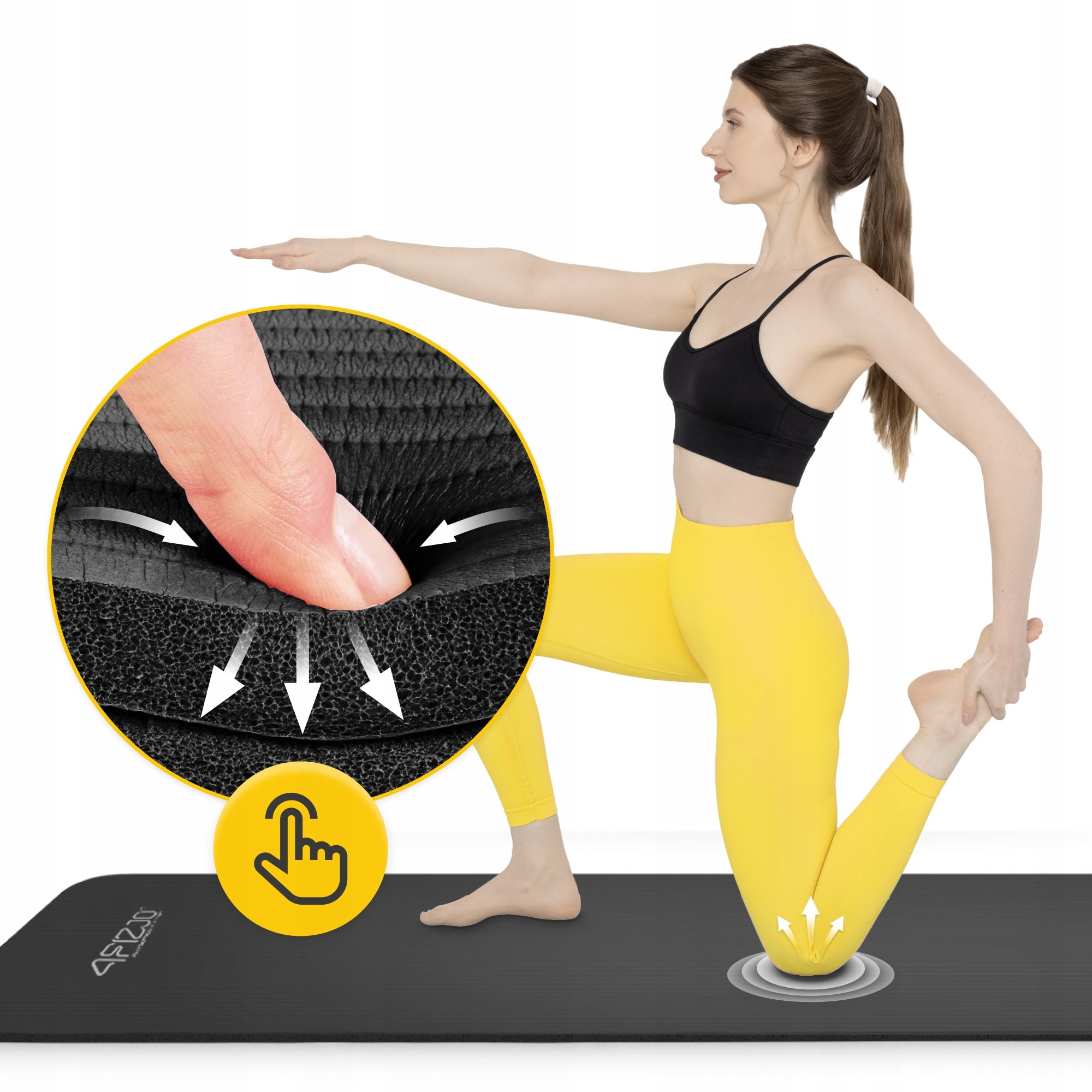 YOGA EXERCISE MAT GYMNASTIC TRAINING FITNESS HANDLE THICK NBR 1 CM Packaging status original