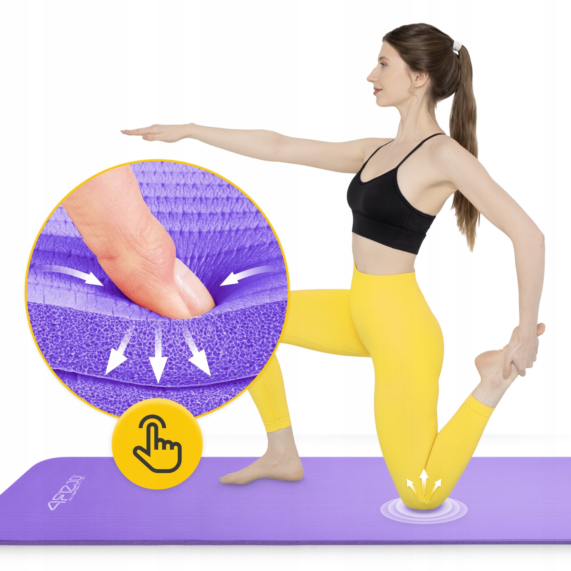 YOGA EXERCISE MAT GYMNASTIC TRAINING FITNESS MAT THICK 1,5 CM Color pink