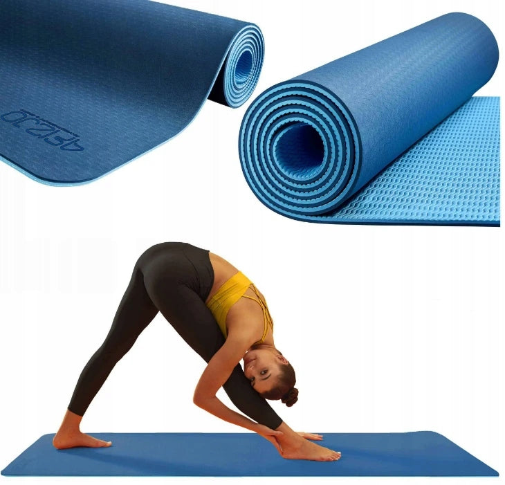 YOGA FITNESS EXERCISE MAT DOUBLE SIDED NON-SLIP SOFT HANDLE 6MM EAN (GTIN) 5907739310132