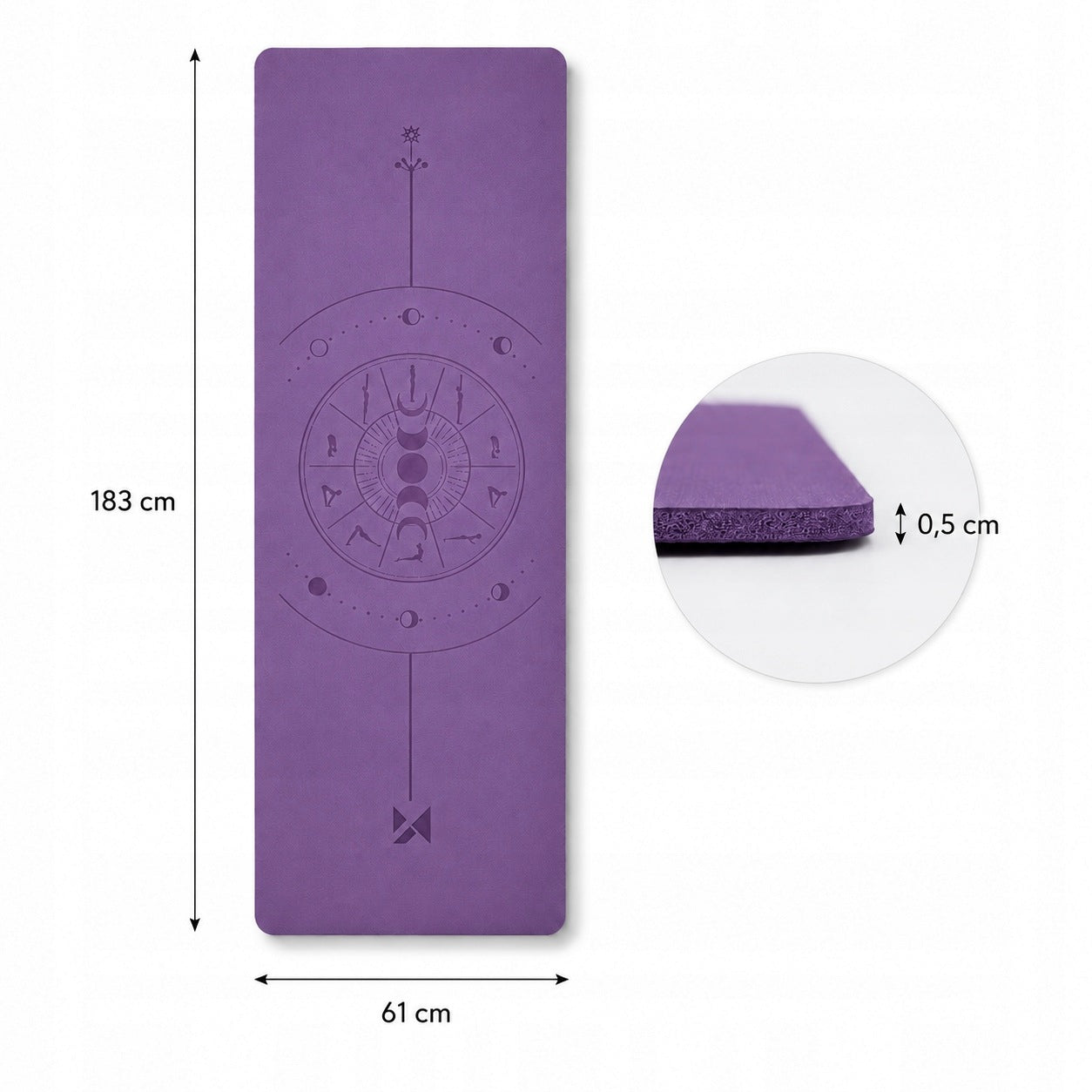 YOGA MAT FITNESS PILATES RUBBER NON-SLIP 183 x 61 cm Packaging status original