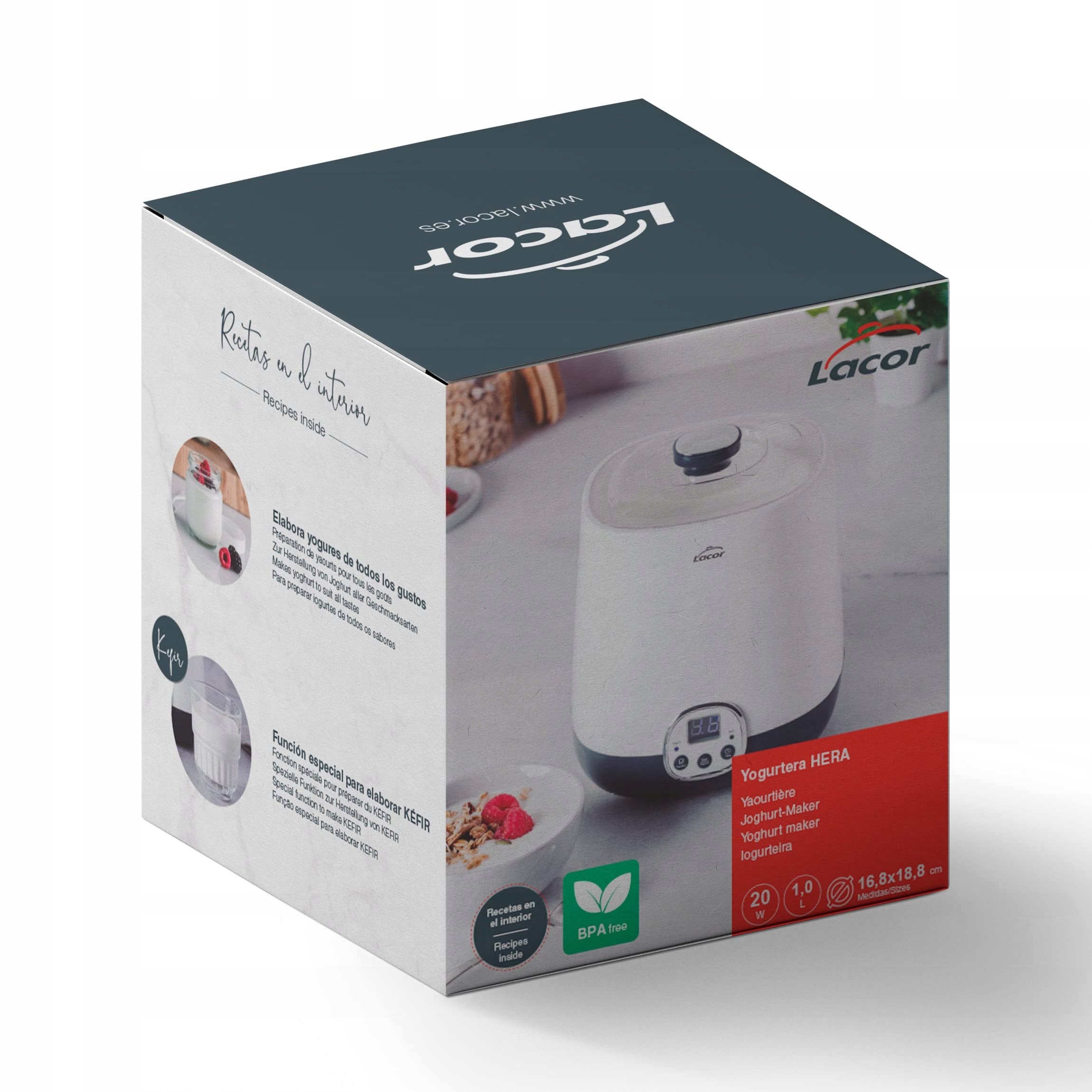 YOGURT MAKER LACOR HERA 1L TIMER 48H LED KEFIR GREEK YOGURT Manufacturer code 69345