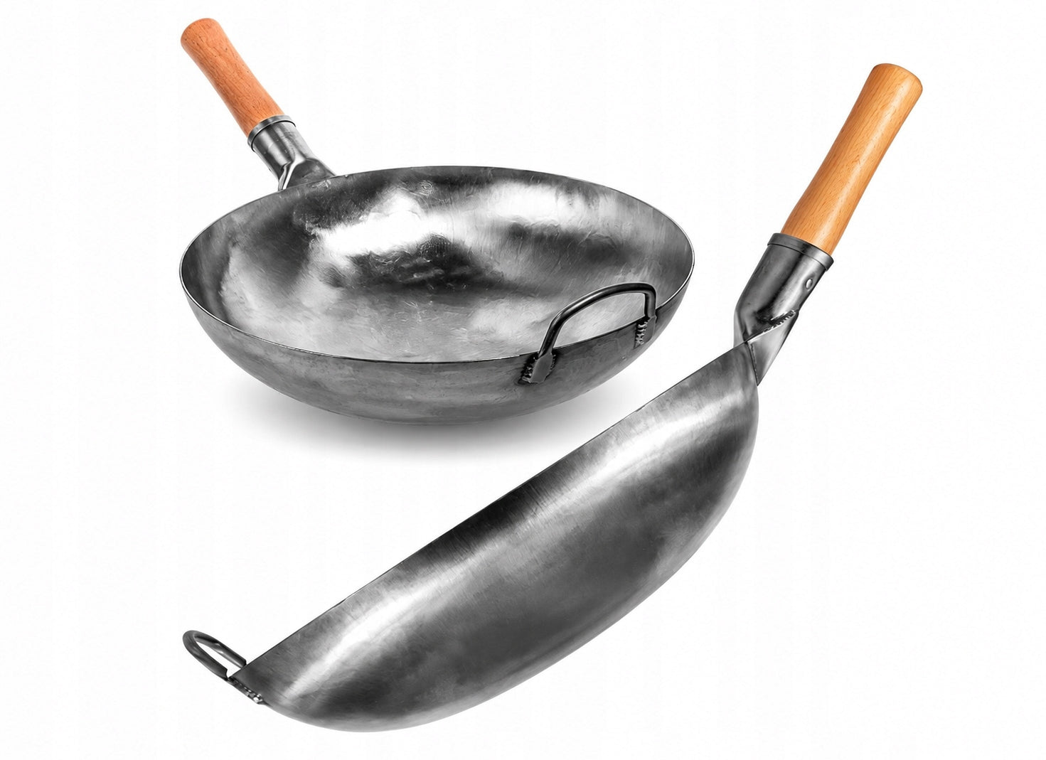 YOSUKATA Asian Wok 36 cm Carbon Steel Round Bottom Gas BBQ Stir Fry Packaging status original