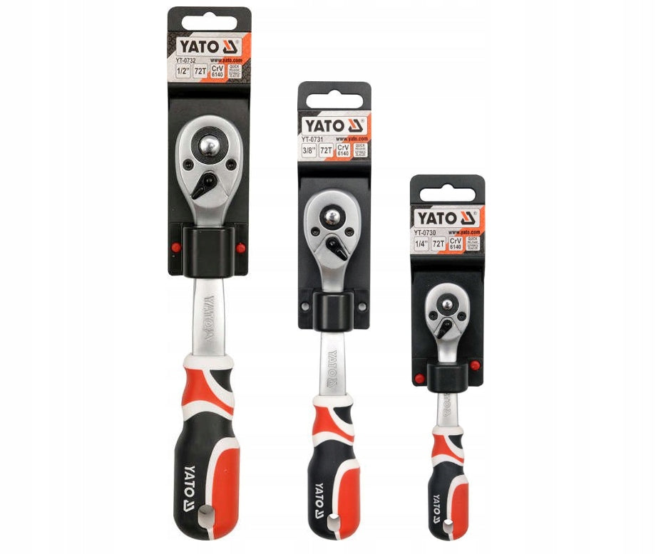 YT-A00103 BENT RATCHET 1/2" 3/8" 1/4" YATO SET - 3 PIECES Manufacturer code YT-A00103 YATO