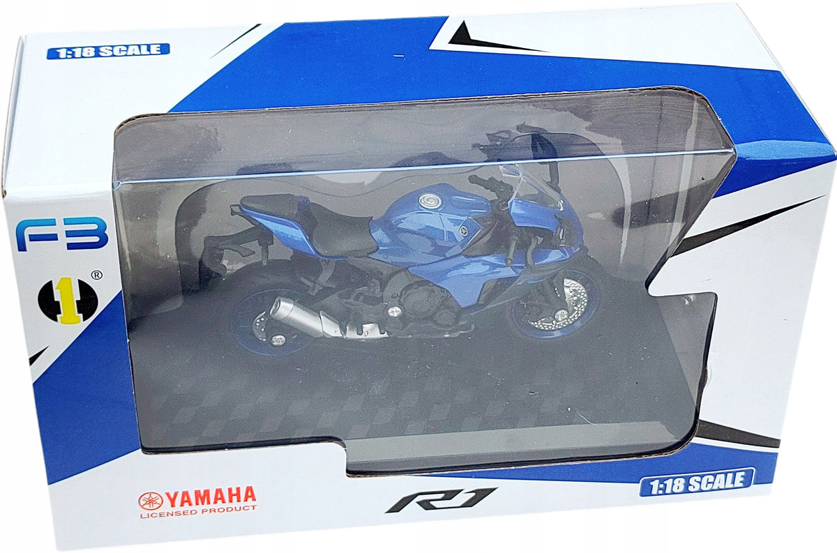 Yamaha R1 1:18 model motorcycle blue Packaging status original
