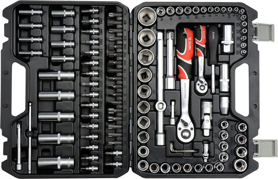 Yato YT-38791 Tool set wrench set with attachments 108 e. 1/2" 1/4" Brand Yato
