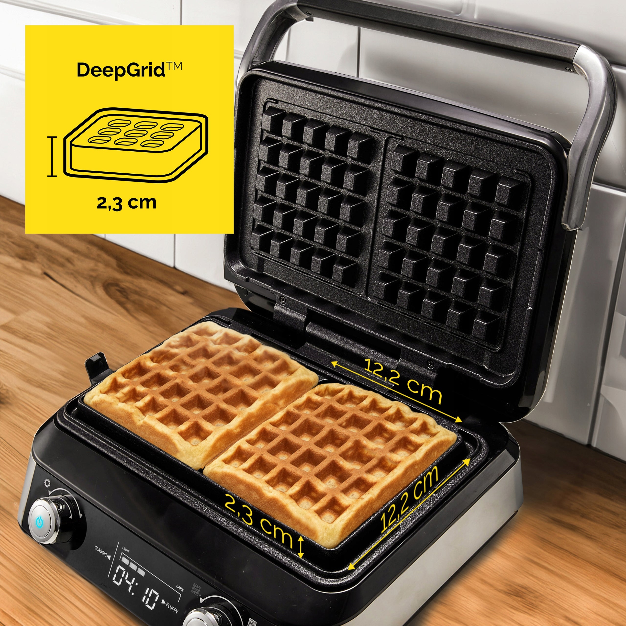 Yoer Waffle Iron 2000W Extra Strong 2 Large Waffles Adjustable Crunch Manufacturer code Gofrownica Yoer 2000W Bardzo Mocna 2 Miejsca