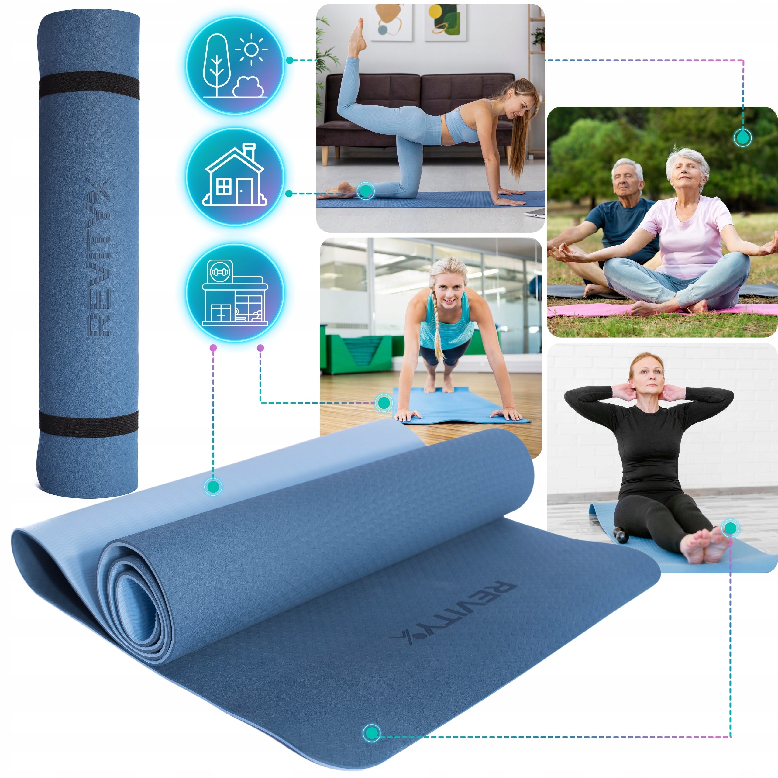 Yoga Mat Thick Non-SLIP DURABLE Fitness Gymnastic Crossfit Packaging status original