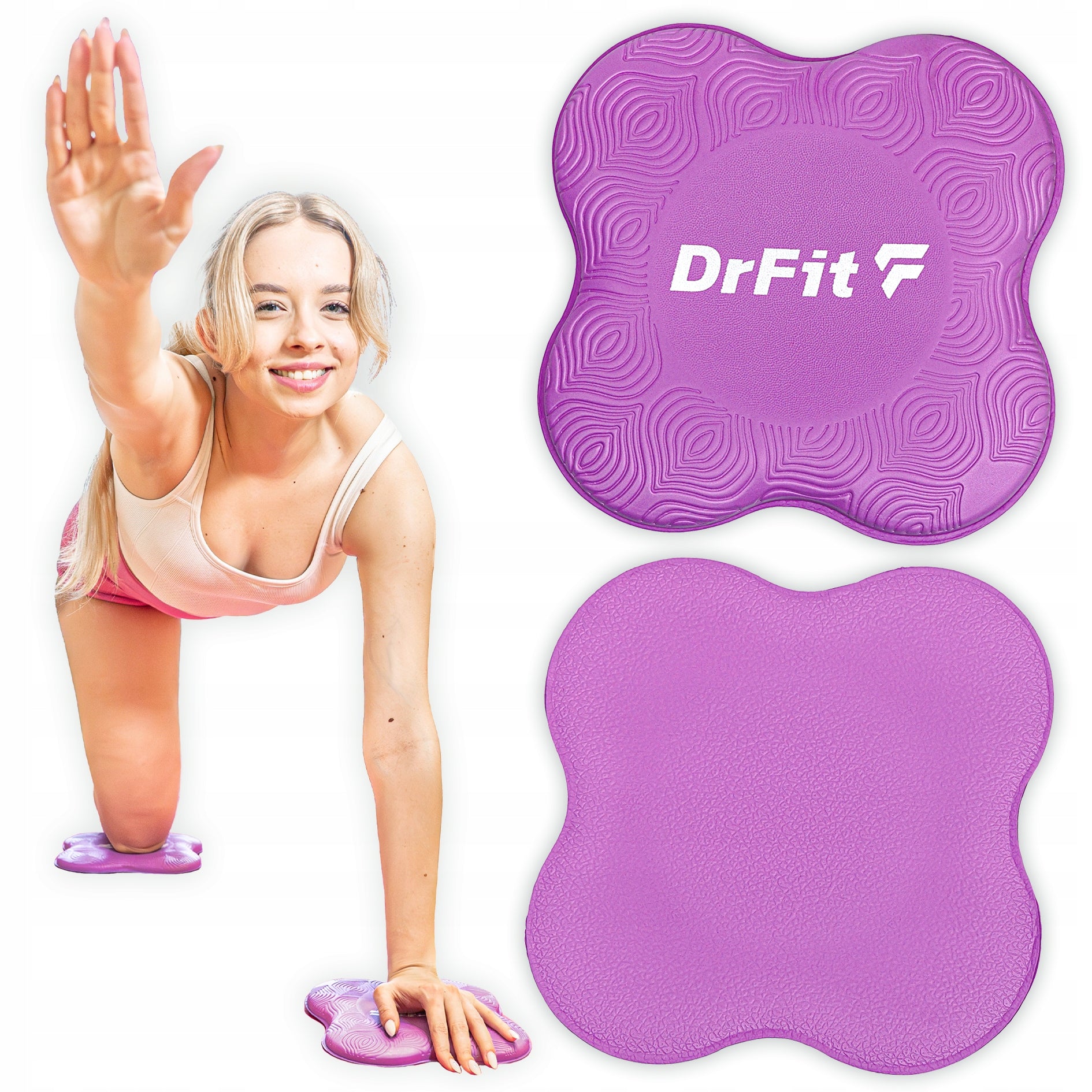 Yoga Pads Under Knee Hands Hips Shock Absorbing Soft 2 Pcs DrFit