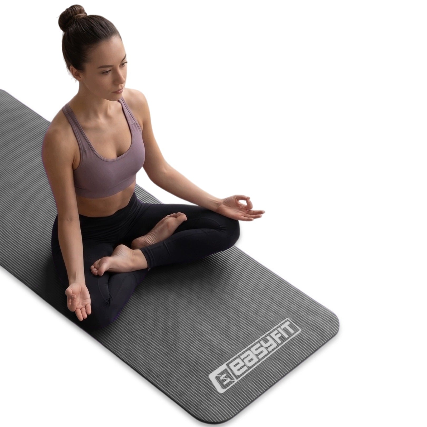 Yoga and fitness mat EasyFit NBR 10 mm grey Packaging status original