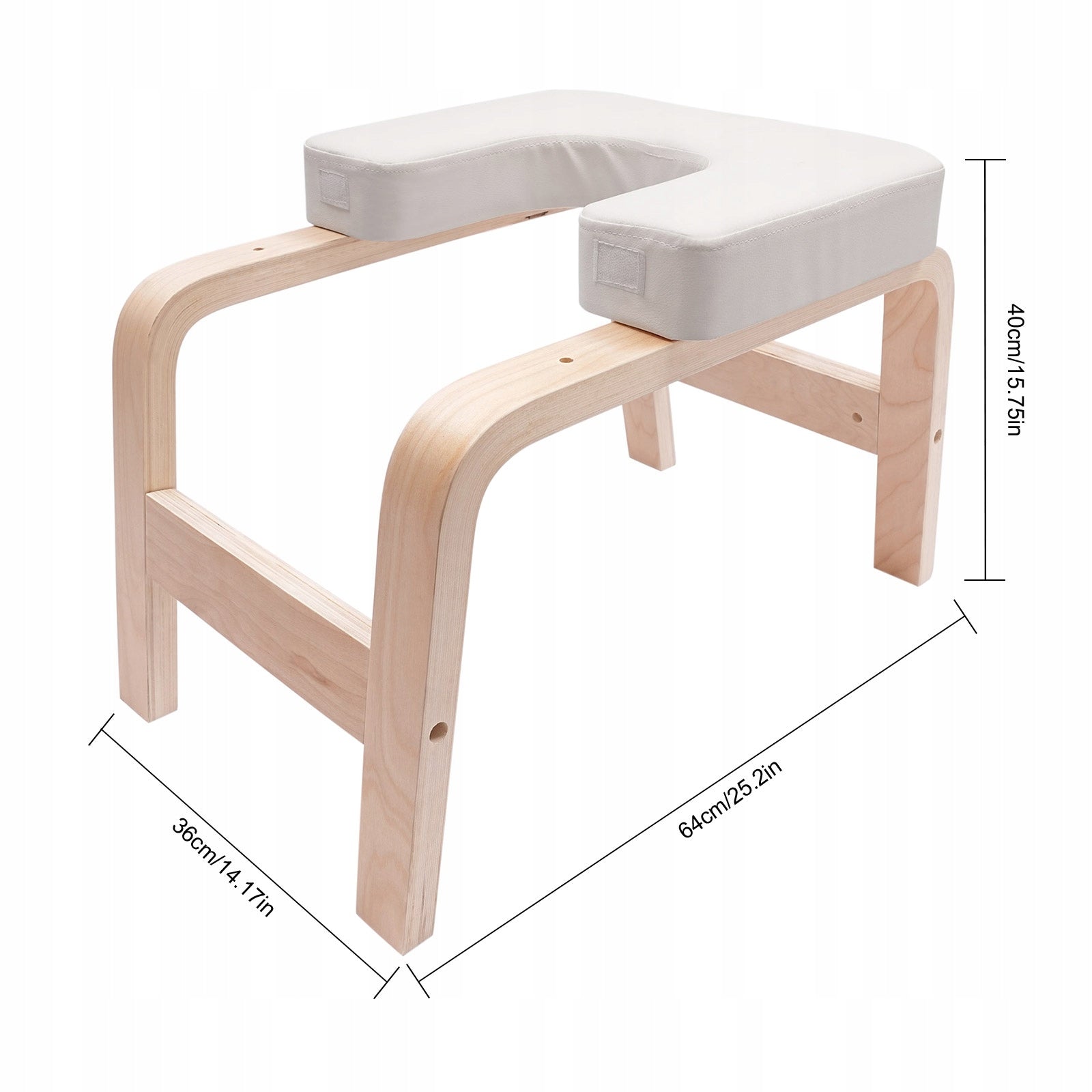 Yoga chair white PU solid wood 200 kg 64x36x40 cm Kind Chair