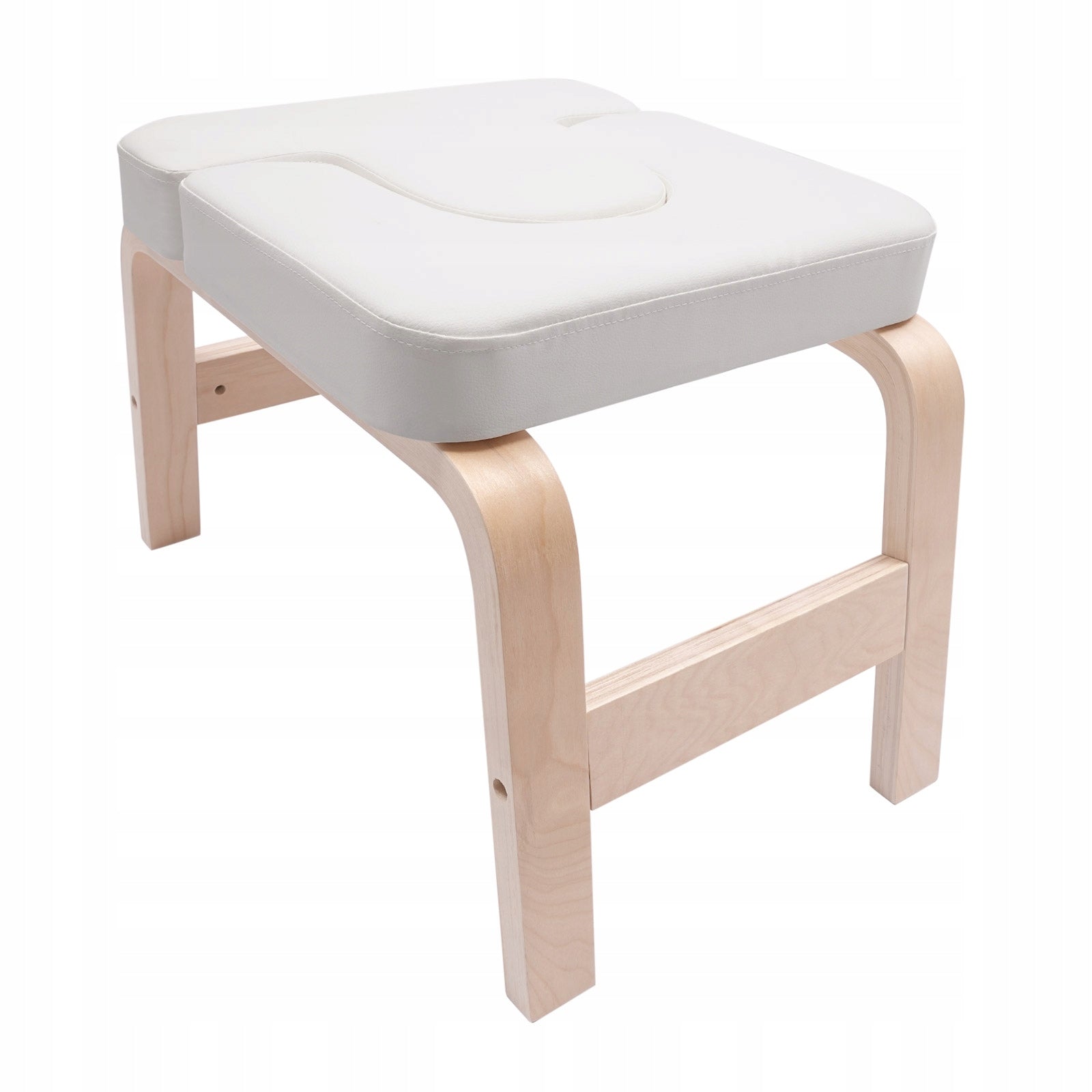 Yoga chair white PU solid wood 200 kg 64x36x40 cm