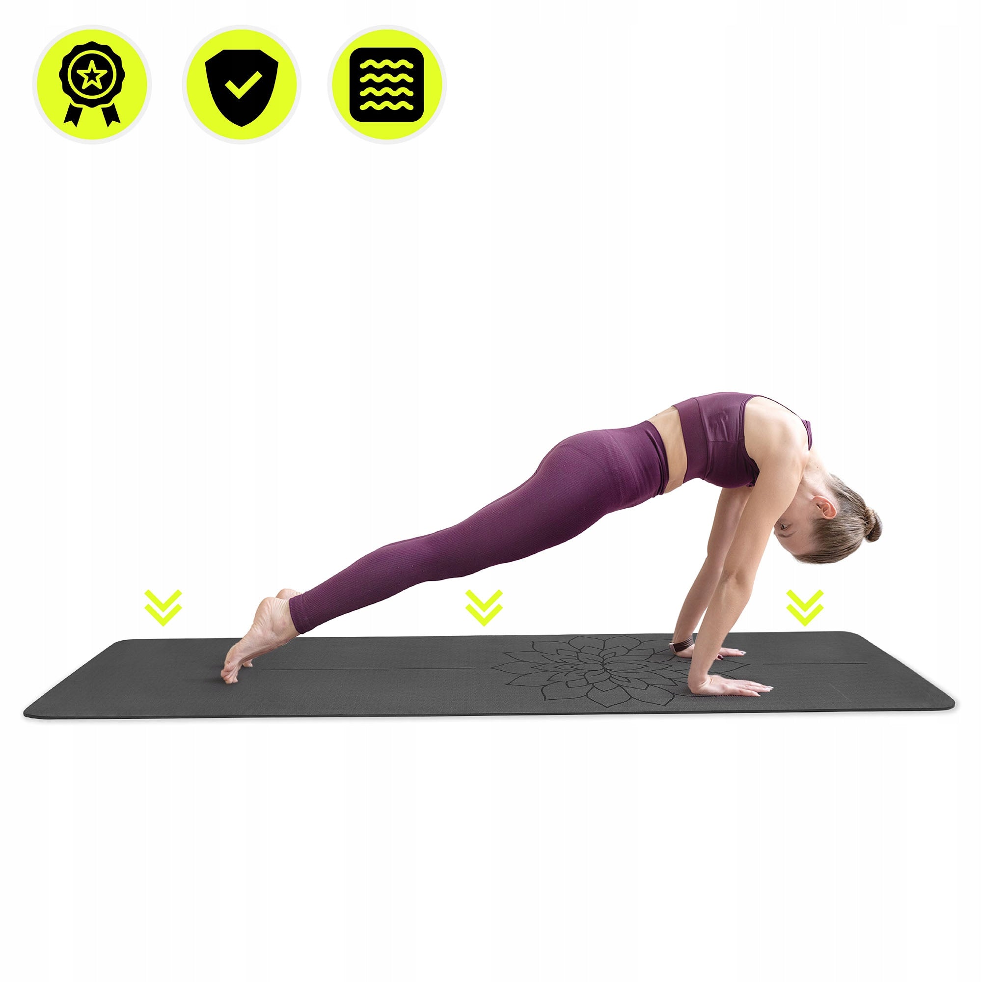 Yoga mat HyperMotion TPE 6 mm 183x61 black strap Manufacturer code HYP65 MAT LOTUS CZ