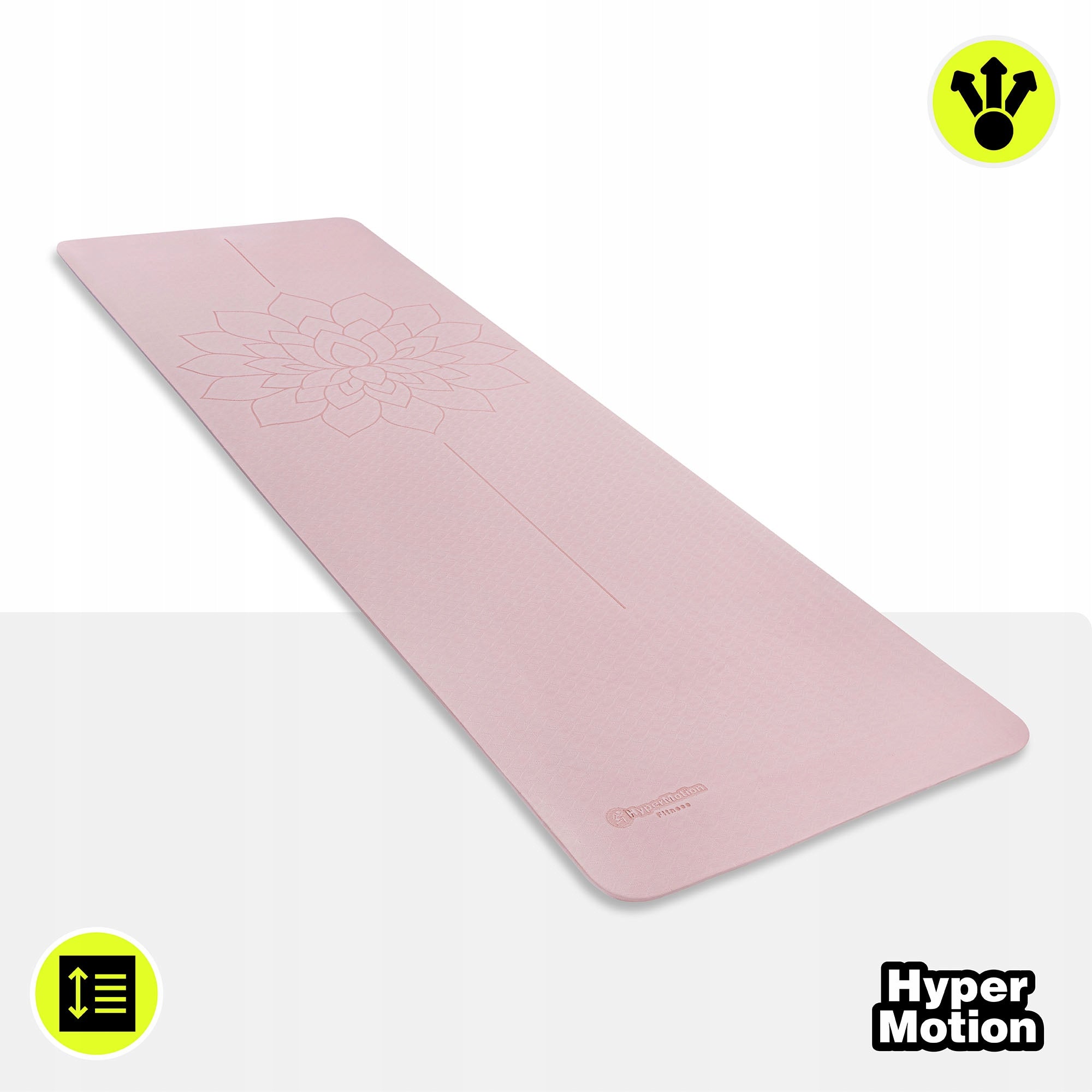 Yoga mat HyperMotion TPE 6 mm 183x61 pink strap Packaging status original