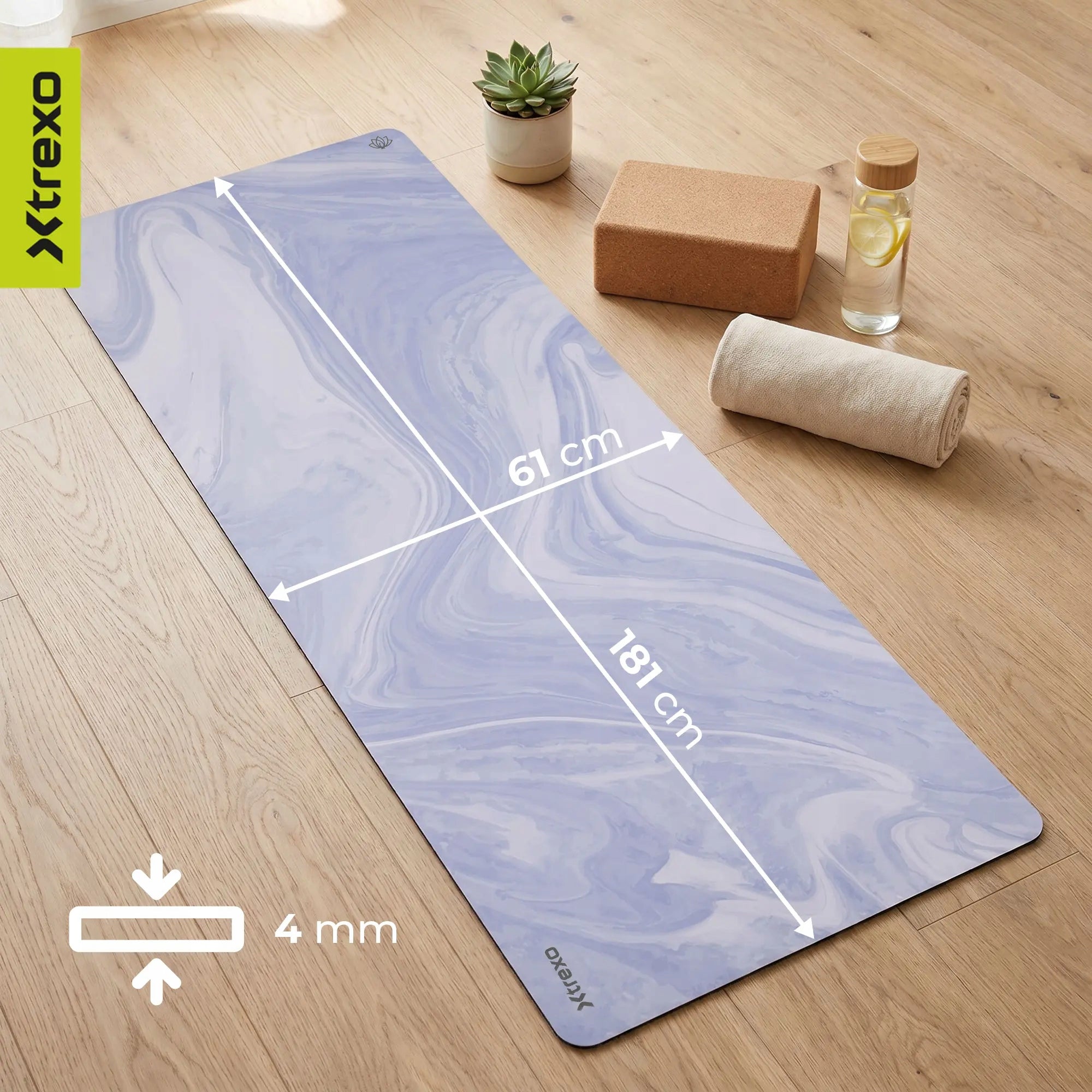 Yoga mat XTREXO Softea purple FOR FITNESS EXERCISES PILATES GYM Manufacturer code XTO-B5C012-VT