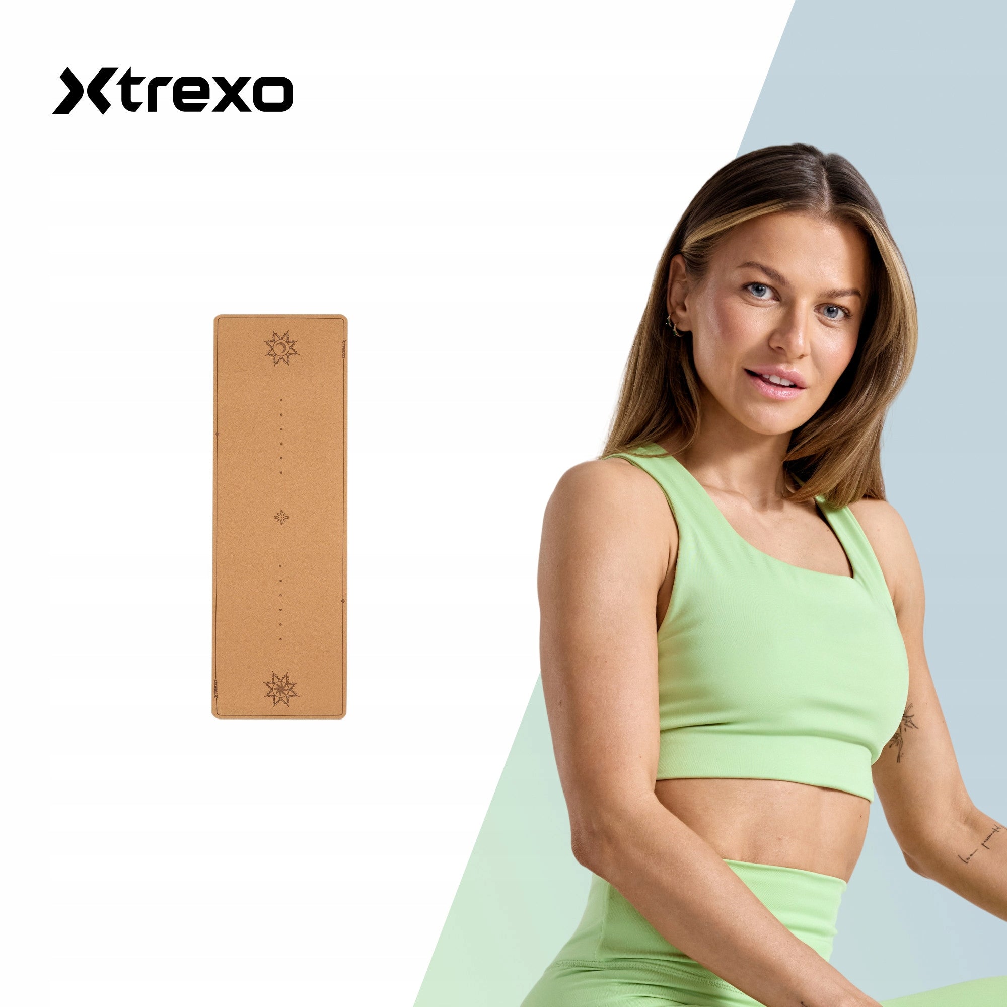 Yoga mat XTREXO cork 6 mm natural OS LIGHT THIN NON-SLIP Packaging status original