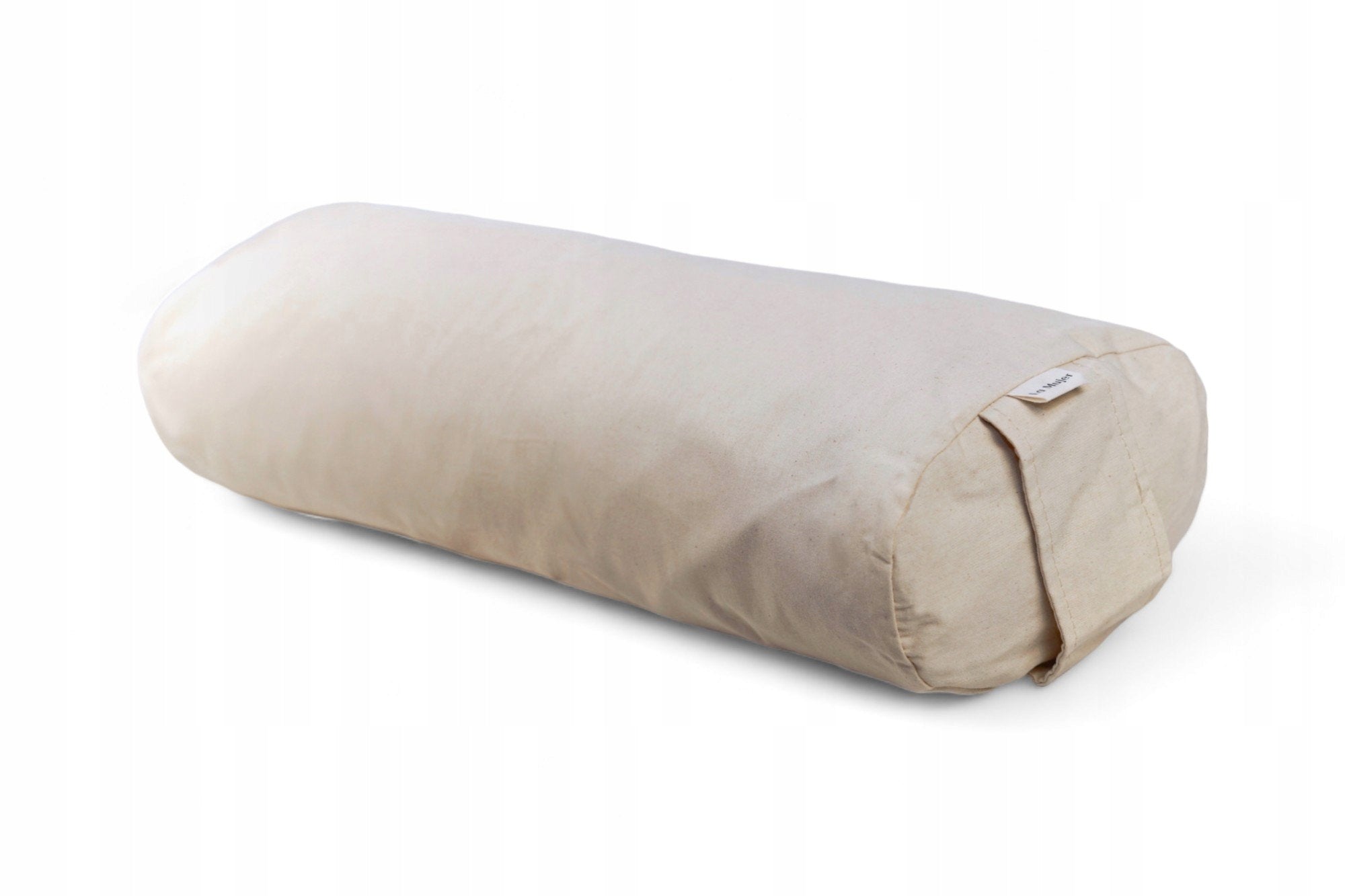 Yoga roller flat reinforcement with buckwheat husk natural cotton white