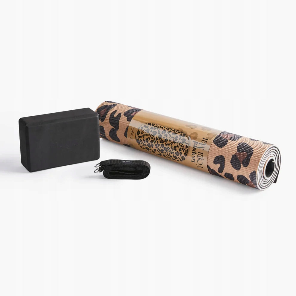 Yoga set myga Leopard Yoga Set: mat, brick, strap Packaging status original