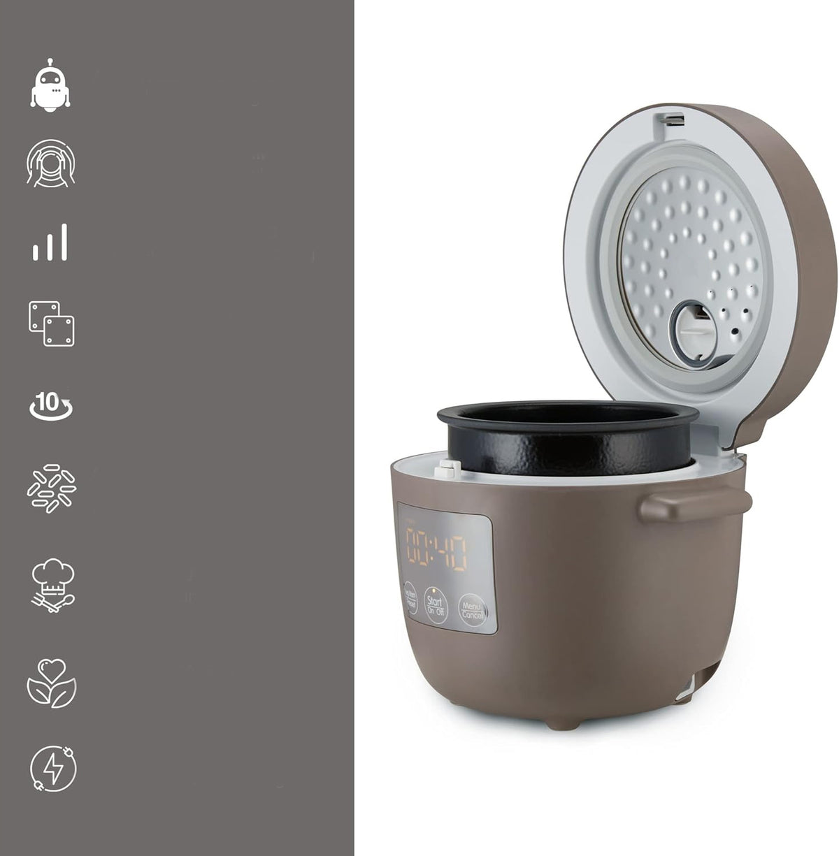 Yum Asia Tsuki rice cooker – colour Pebble Grey – 2,5 scoops M3795 Manufacturer code B0B42W8TLT