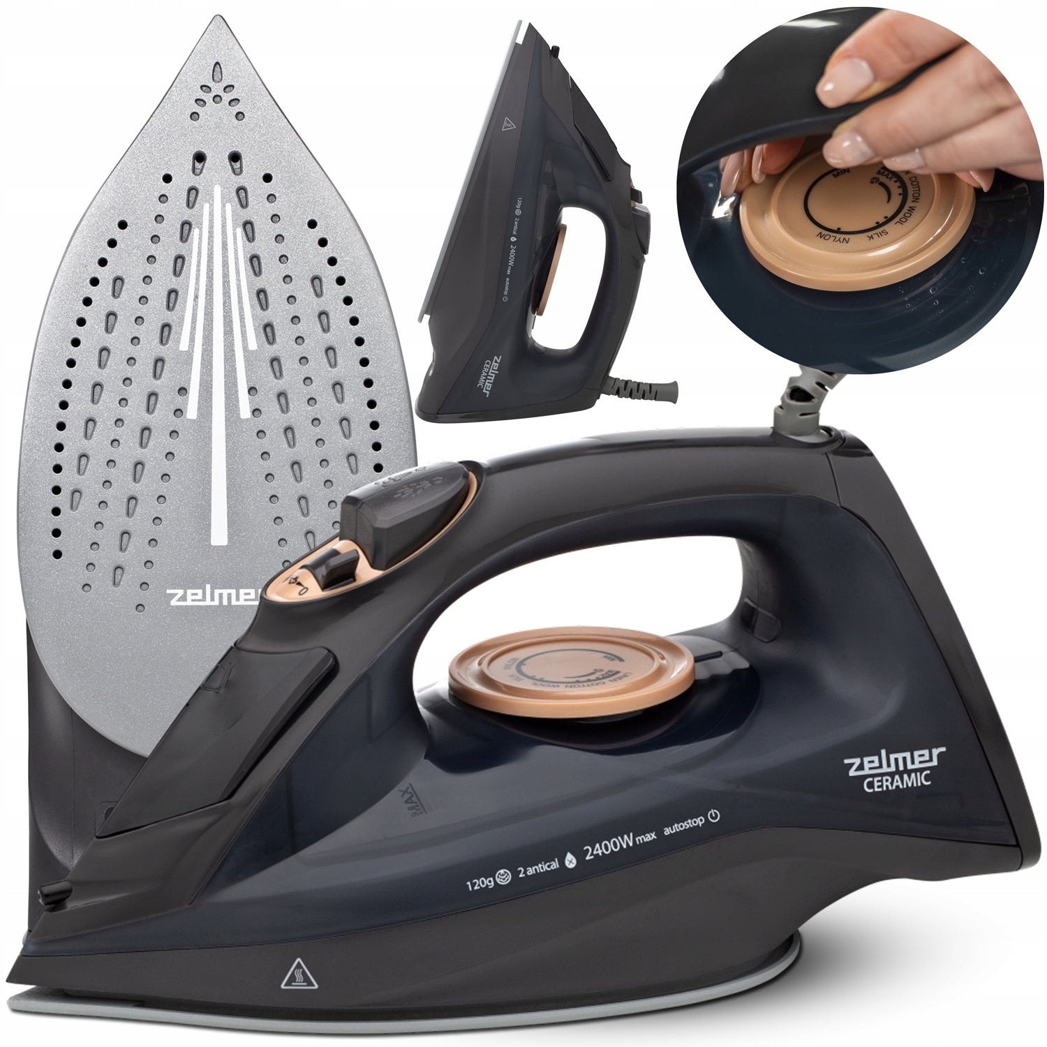 ZELMER STEAM IRON STEAMER CLOTHES SELF-CLEANING CERAMIC 2400W