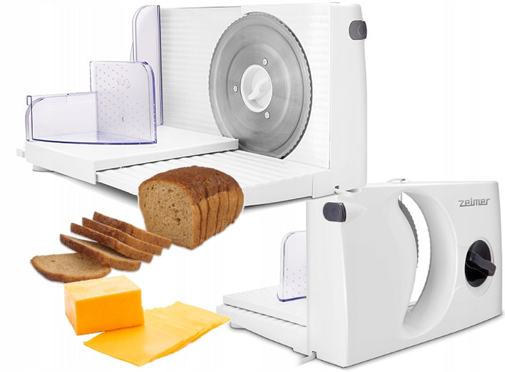 ZELMER Slicer for bread sausages ZFS0916 150W WHITE ADJUSTMENT