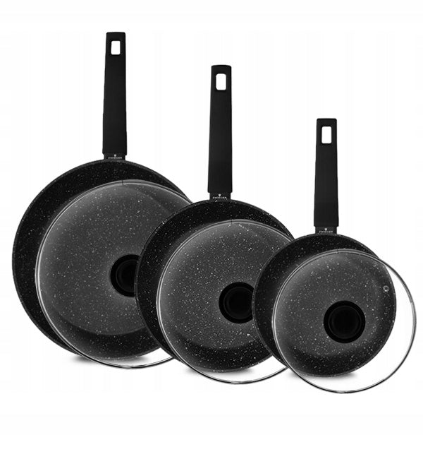 ZWIEGER FORTE SET PANS 20 24 28 CM LIDS UNI INDUCTION