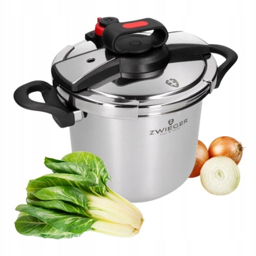ZWIEGER KLASSIKER PRESSURE COOKER 7 L WITH LID 22 CM INDUCTION STAINLESS STEEL