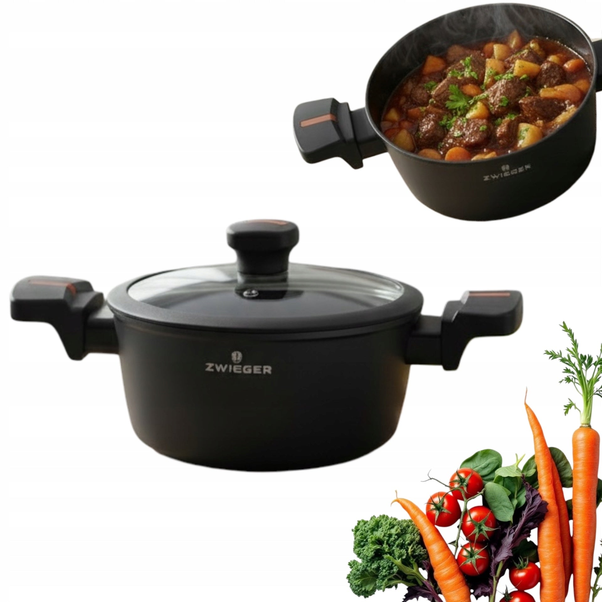 ZWIEGER RED LINE Pot with lid Aluminum TitanEX Induction 18 cm 1,8 l