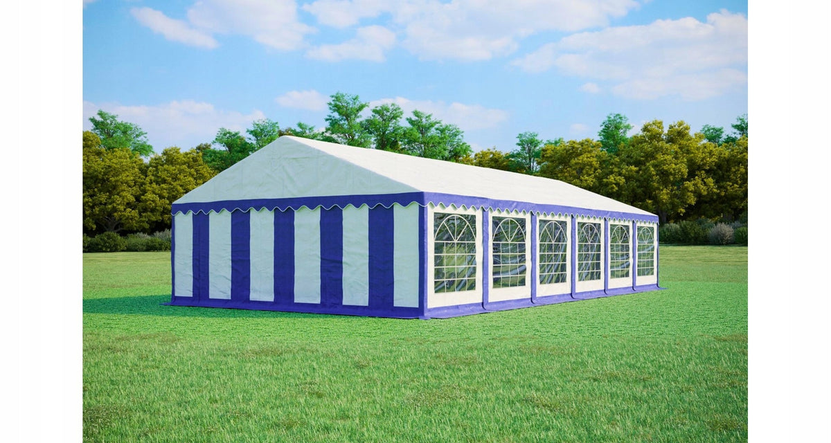 Zahradní Párty stan 6x12m PVC Standard PLUS s protipožární úpravou - Modro-
