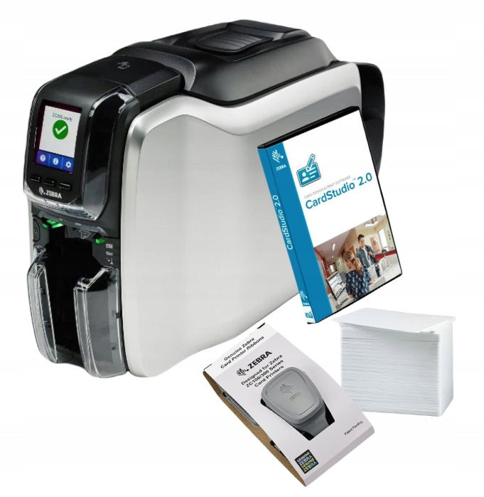 Zebra ZC300 single-sided card printer, USB, Ethernet, Quikcard