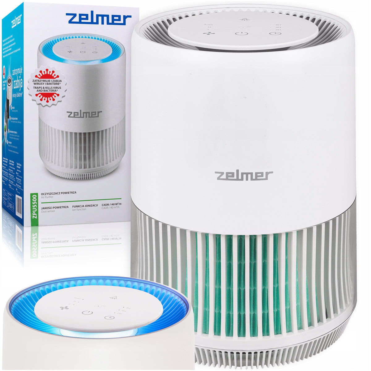 Zelmer ZPU5500 Air Purifier, 35W, Cadr Batteries included yes