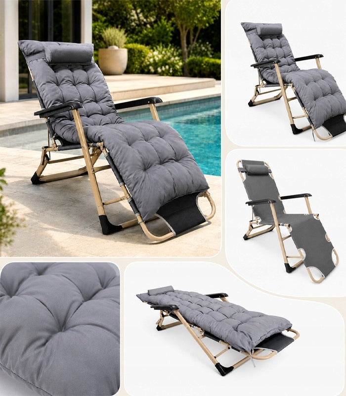 Zero Gravity GARDEN LOUNGER CHAIR Folding Beach Terrace Balcony Grey Packaging status original